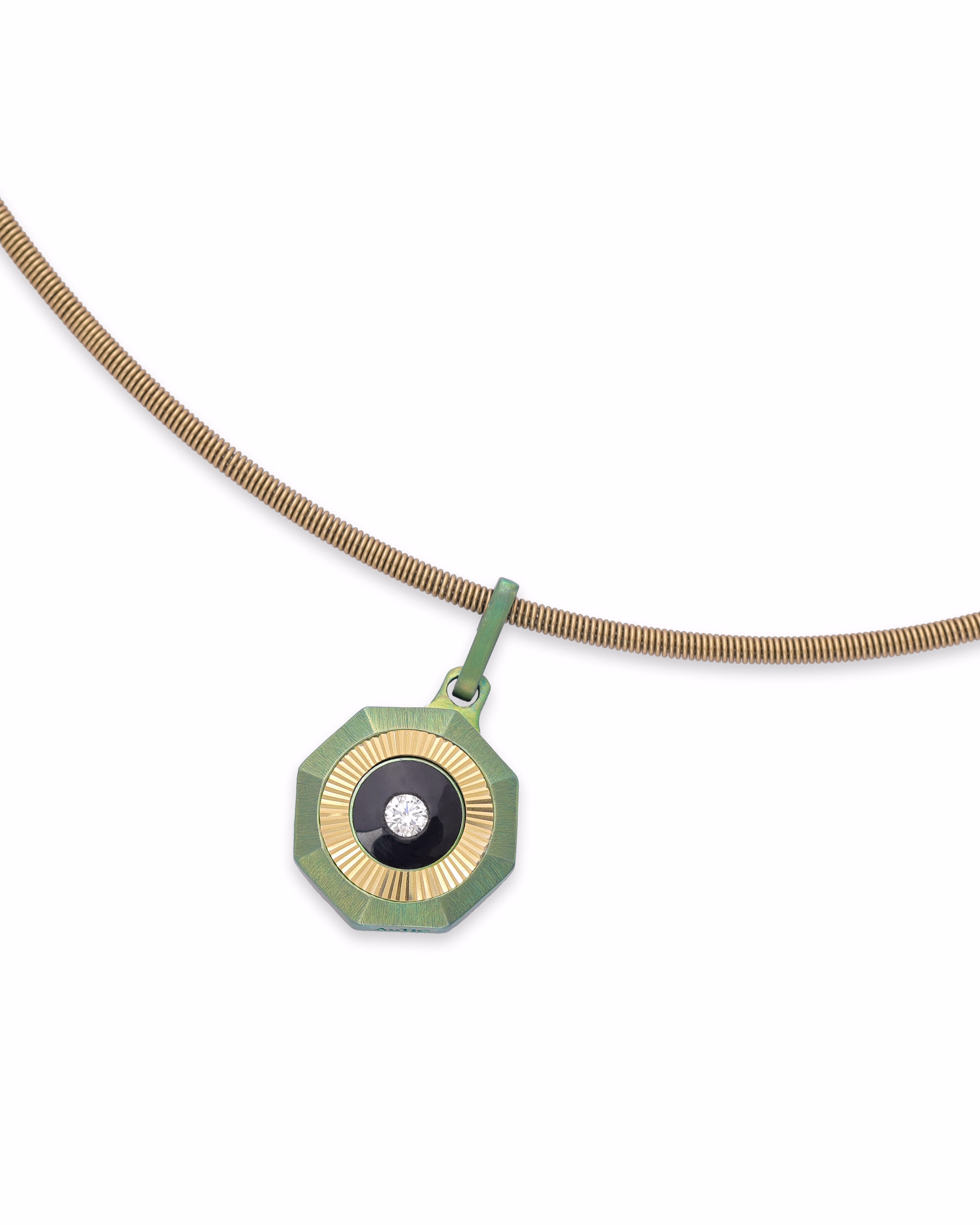 Vibes – Titanium Pendant in Green Color.