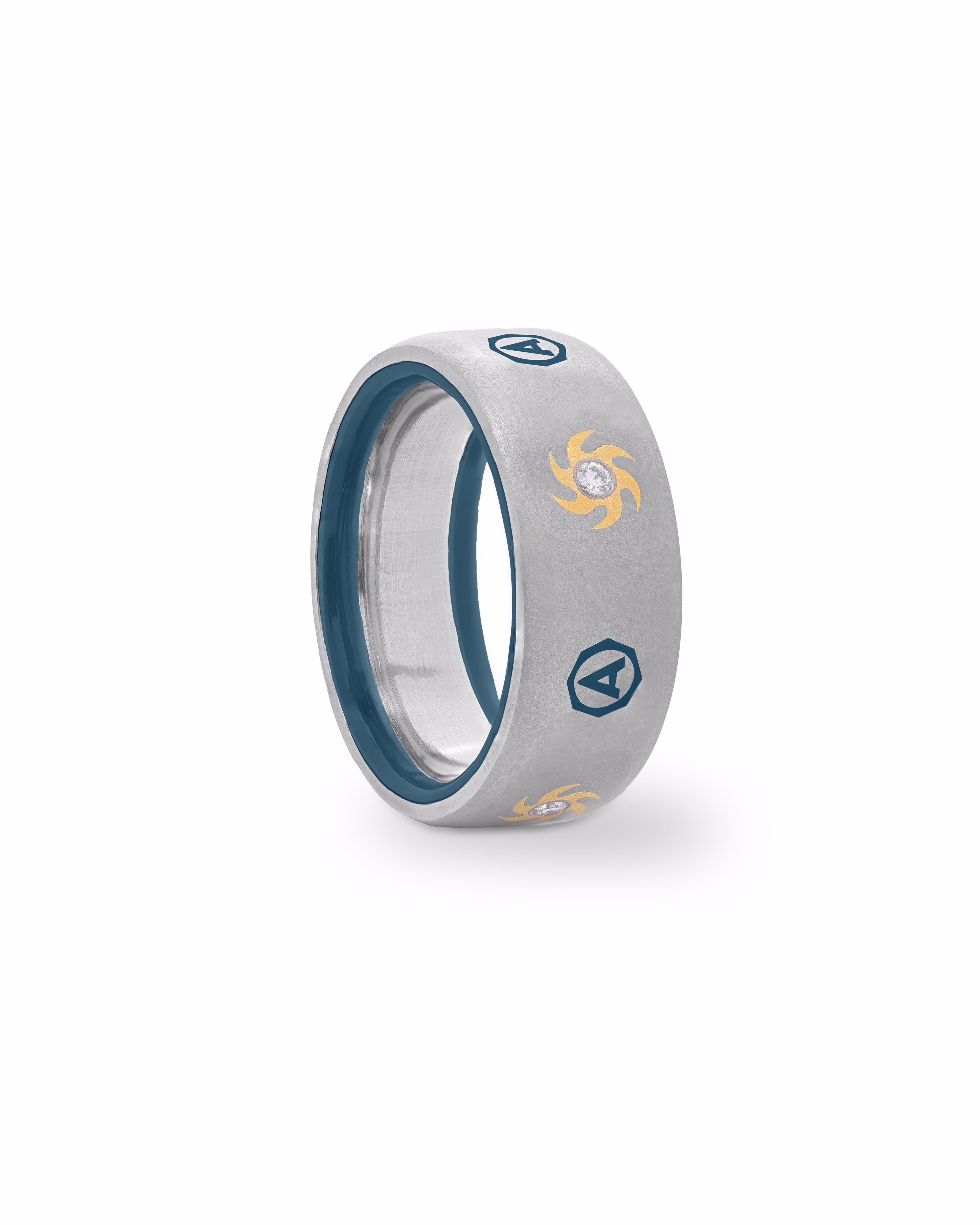 Men's   Silver  Titanium Ring with Matte Finish