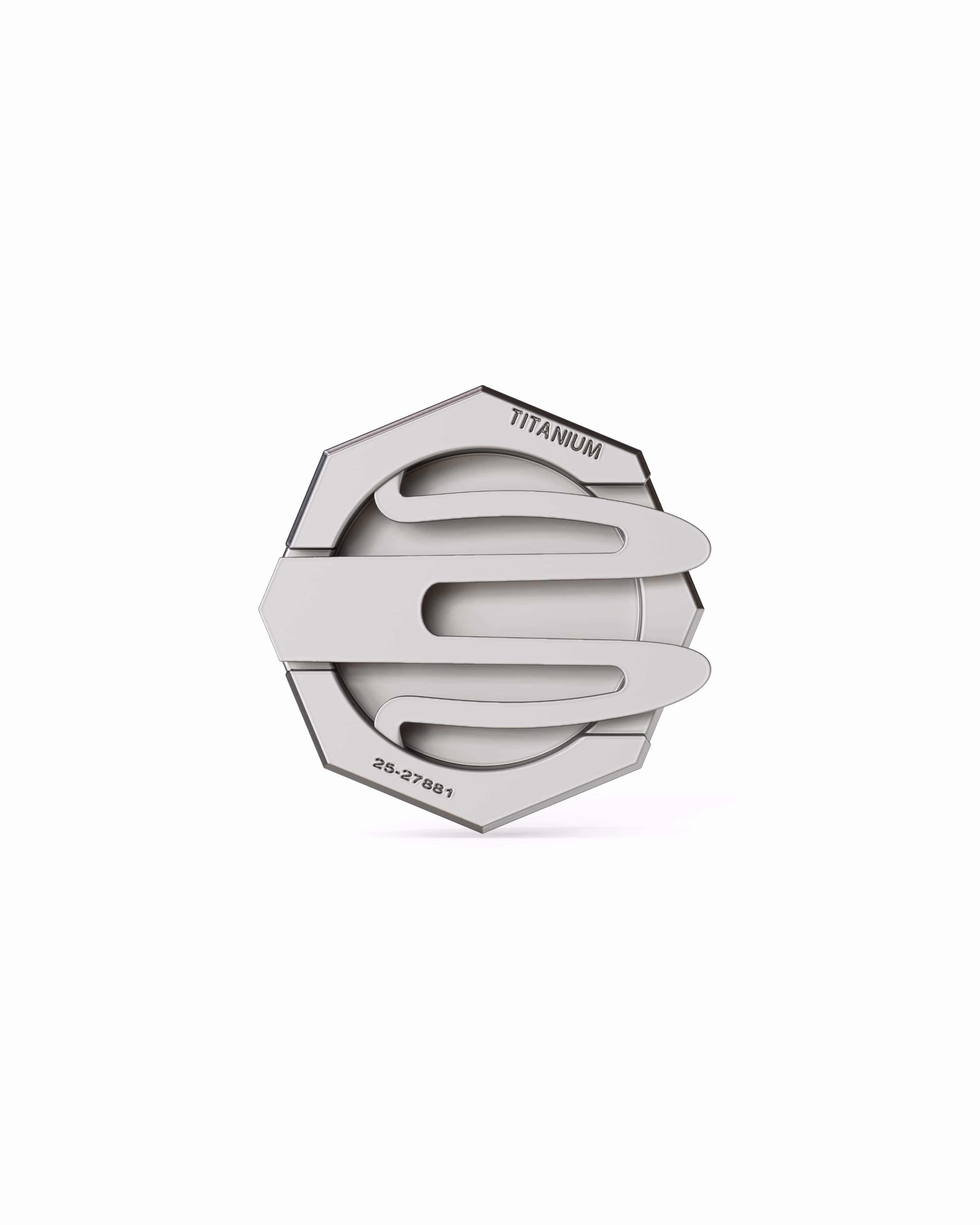 Men's  Silver Titanium Button Cover with Matte Finish