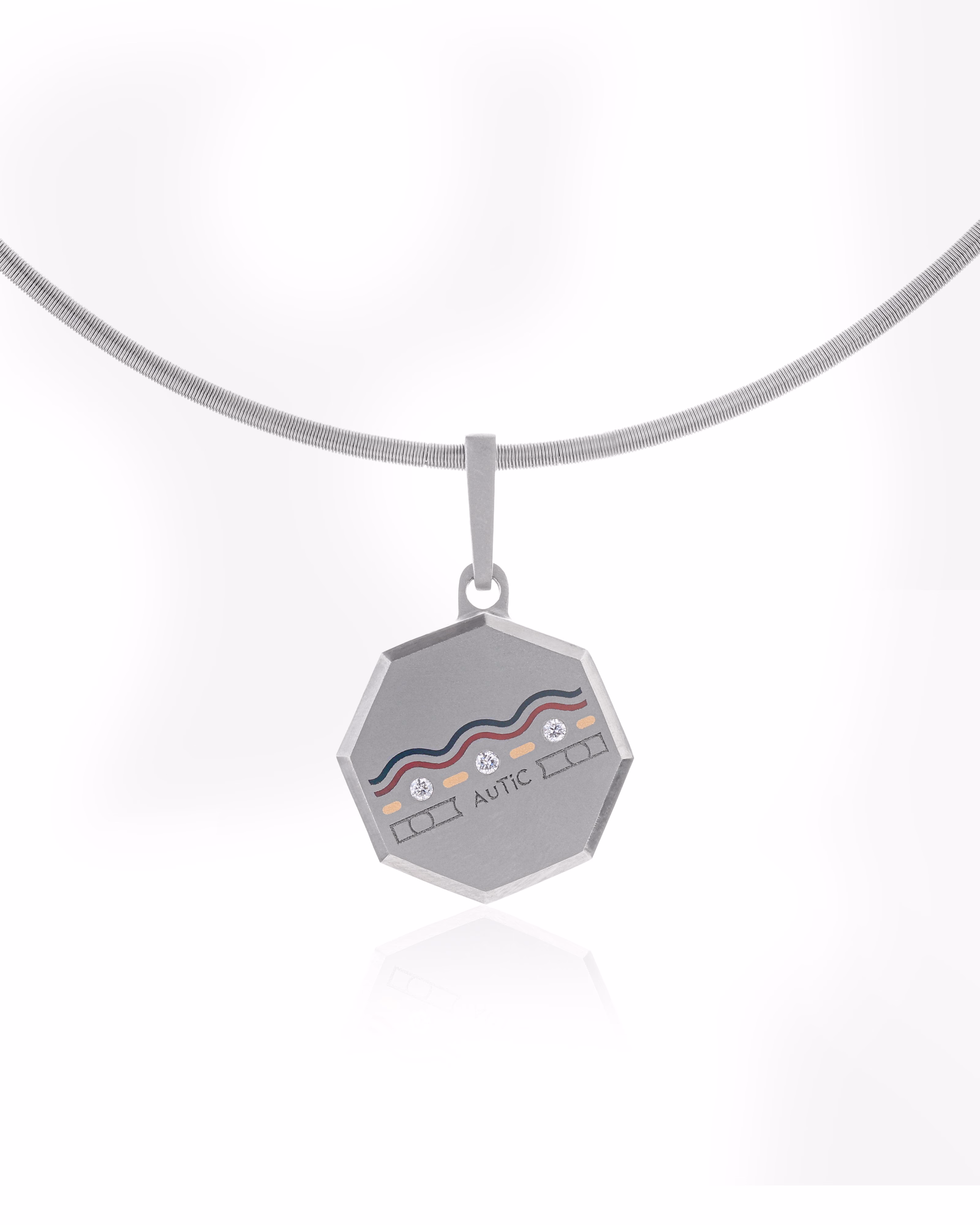 Mens's Silver Titanium pendant with Matte Finish