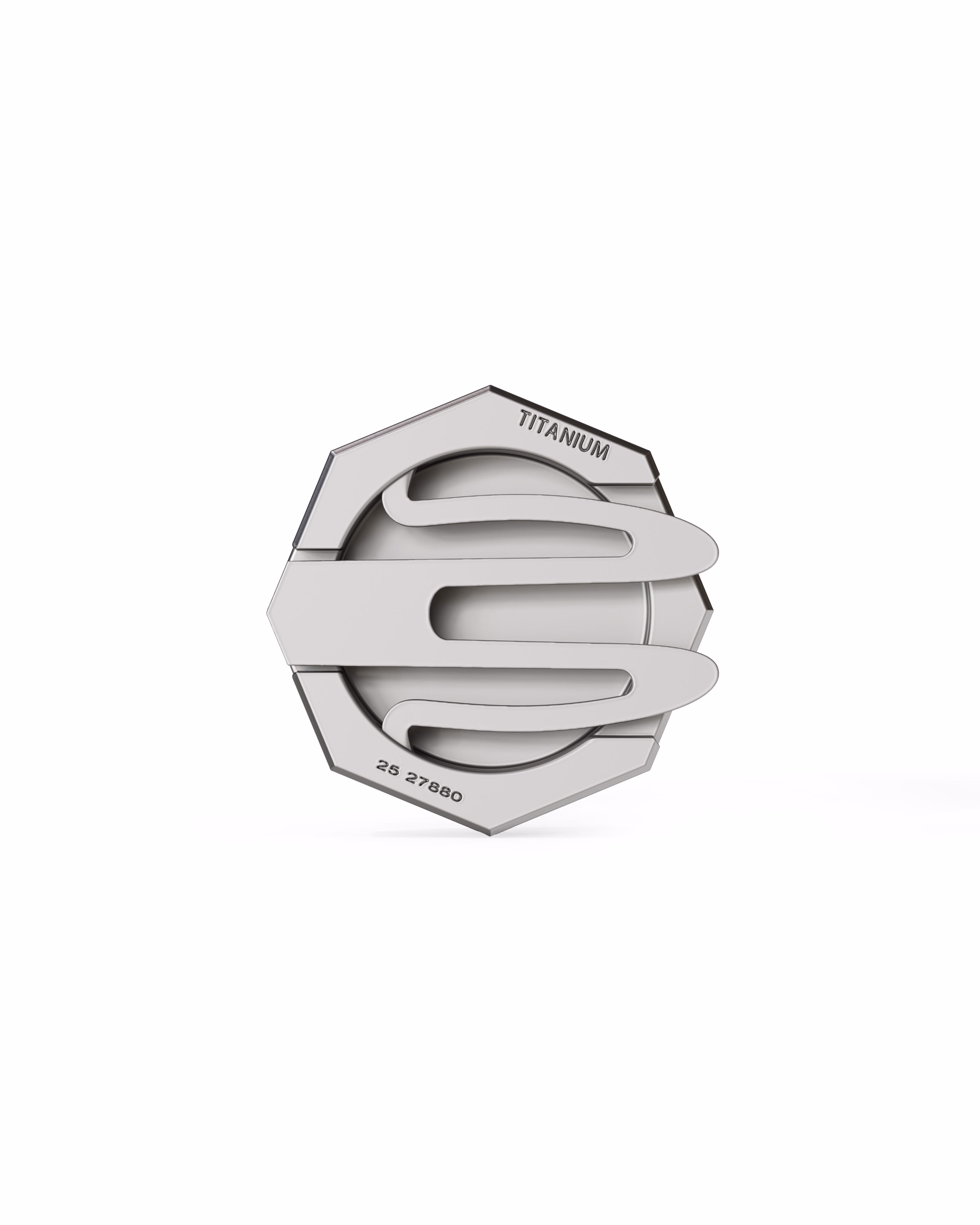 Men's  Silver Titanium Button Cover with Matte Finish