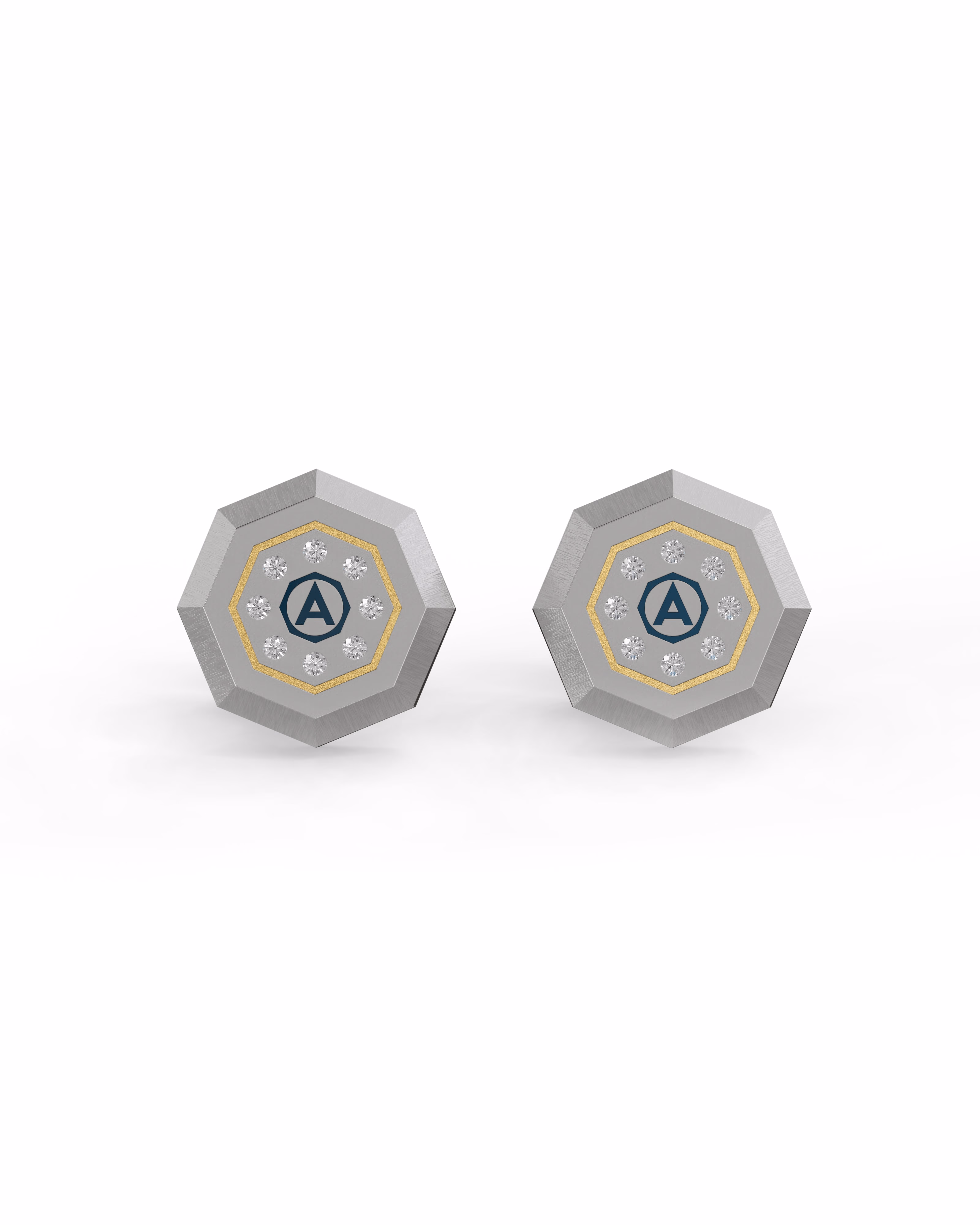 Men's Silver Titanium Cufflink with Matte Finish