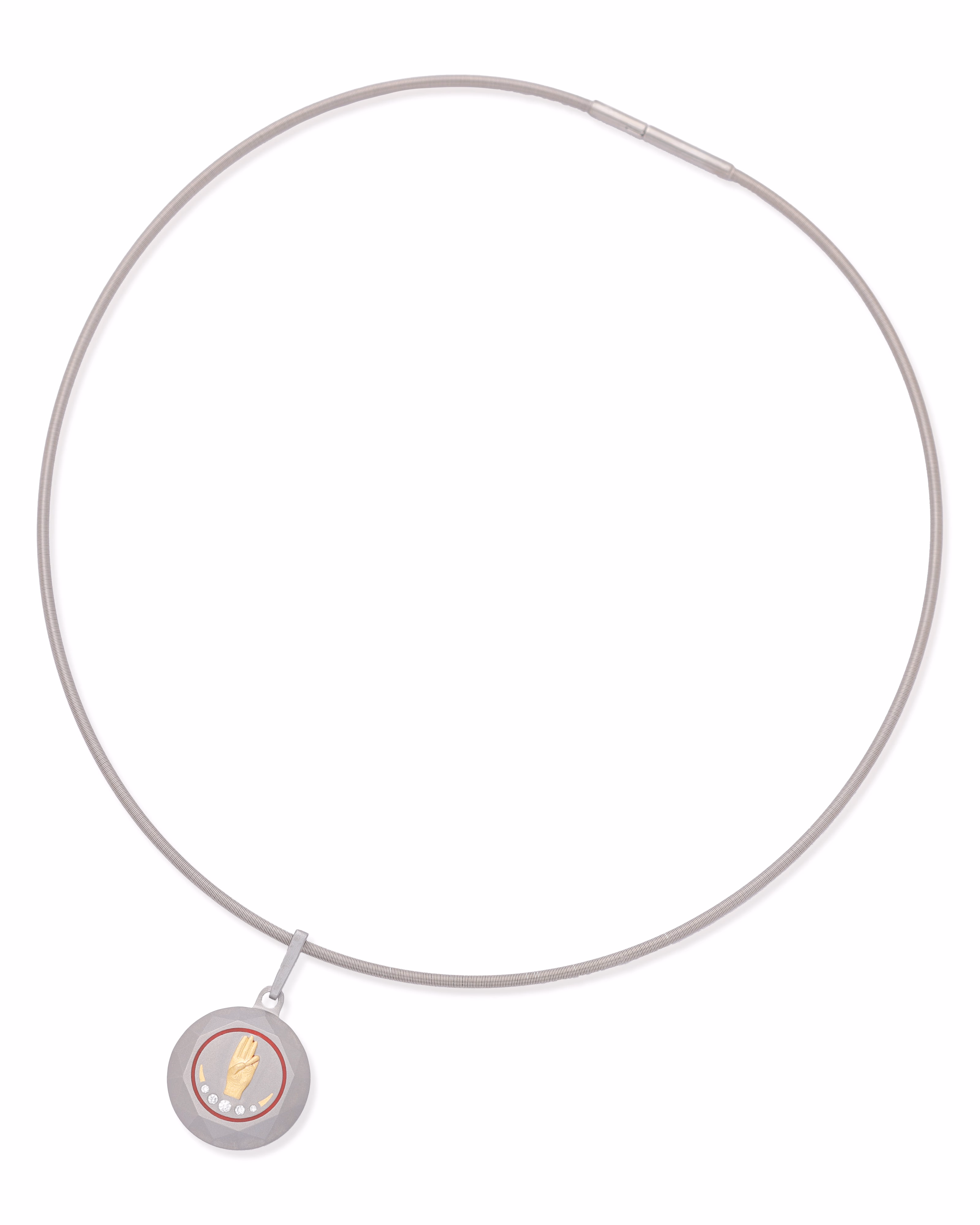 Unisex Silver Titanium Pendant with Matte Finish