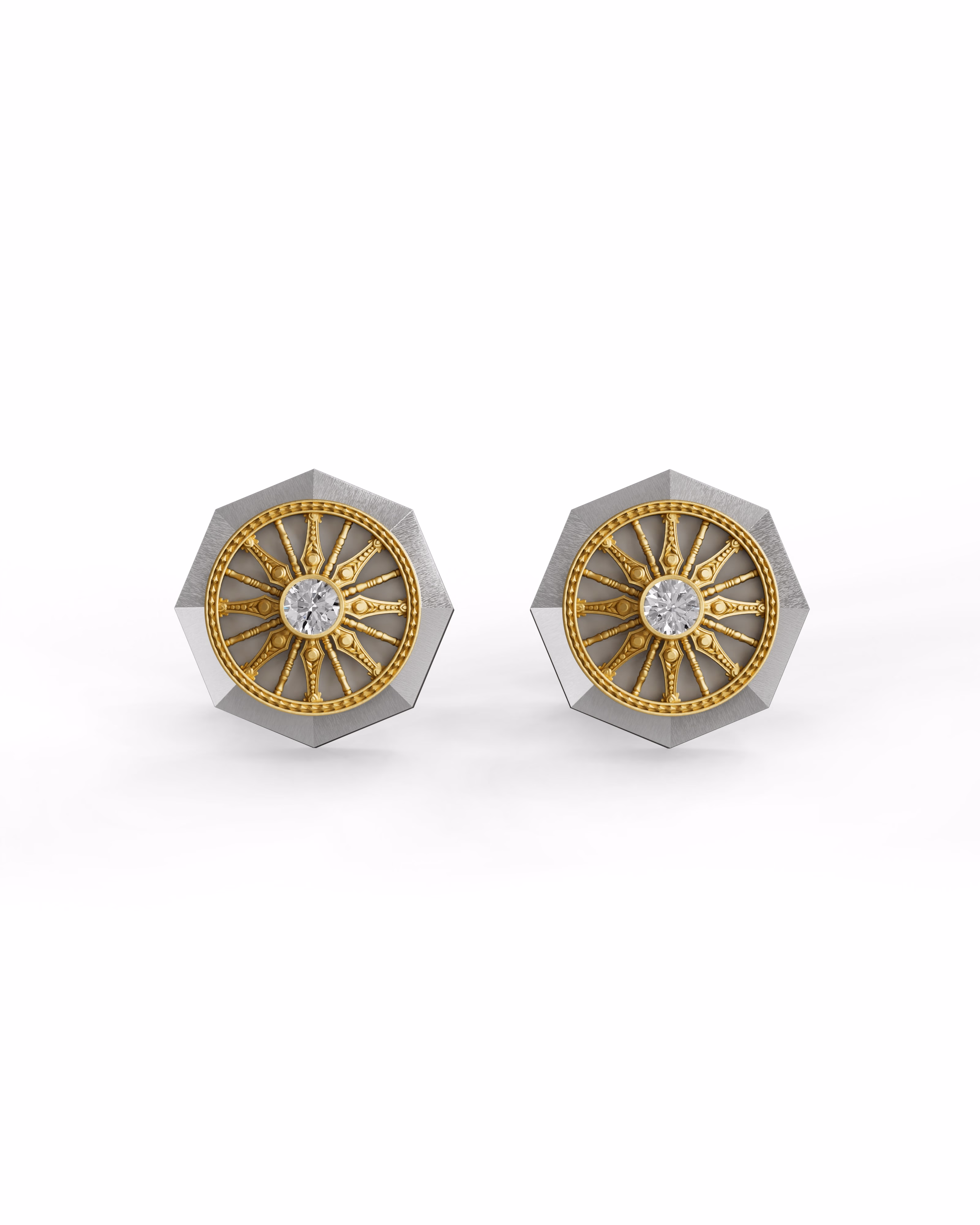 Men's Silver Titanium Cufflink with Matte Finish