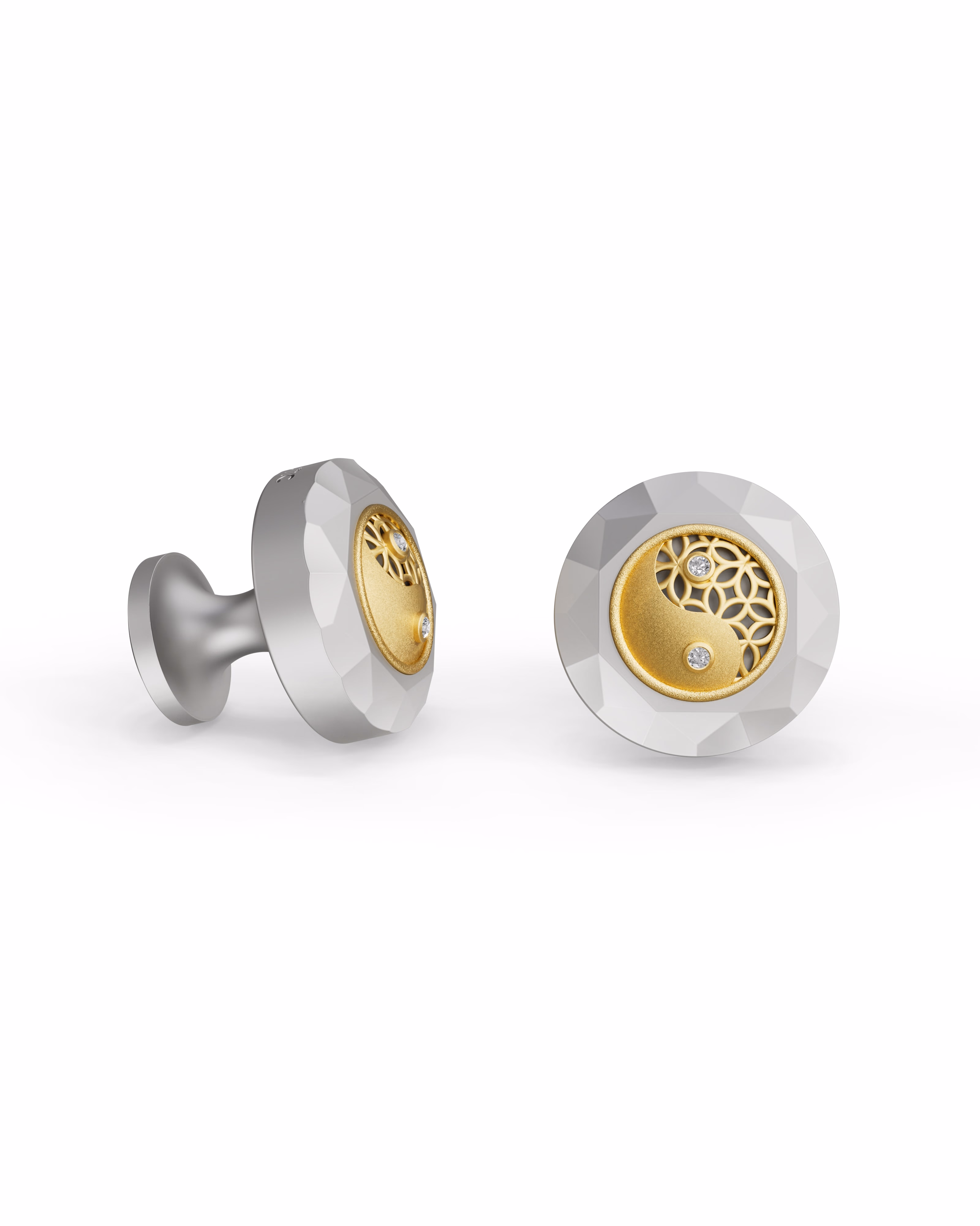 Men's  Silver Titanium Cufflink with Matte Finish