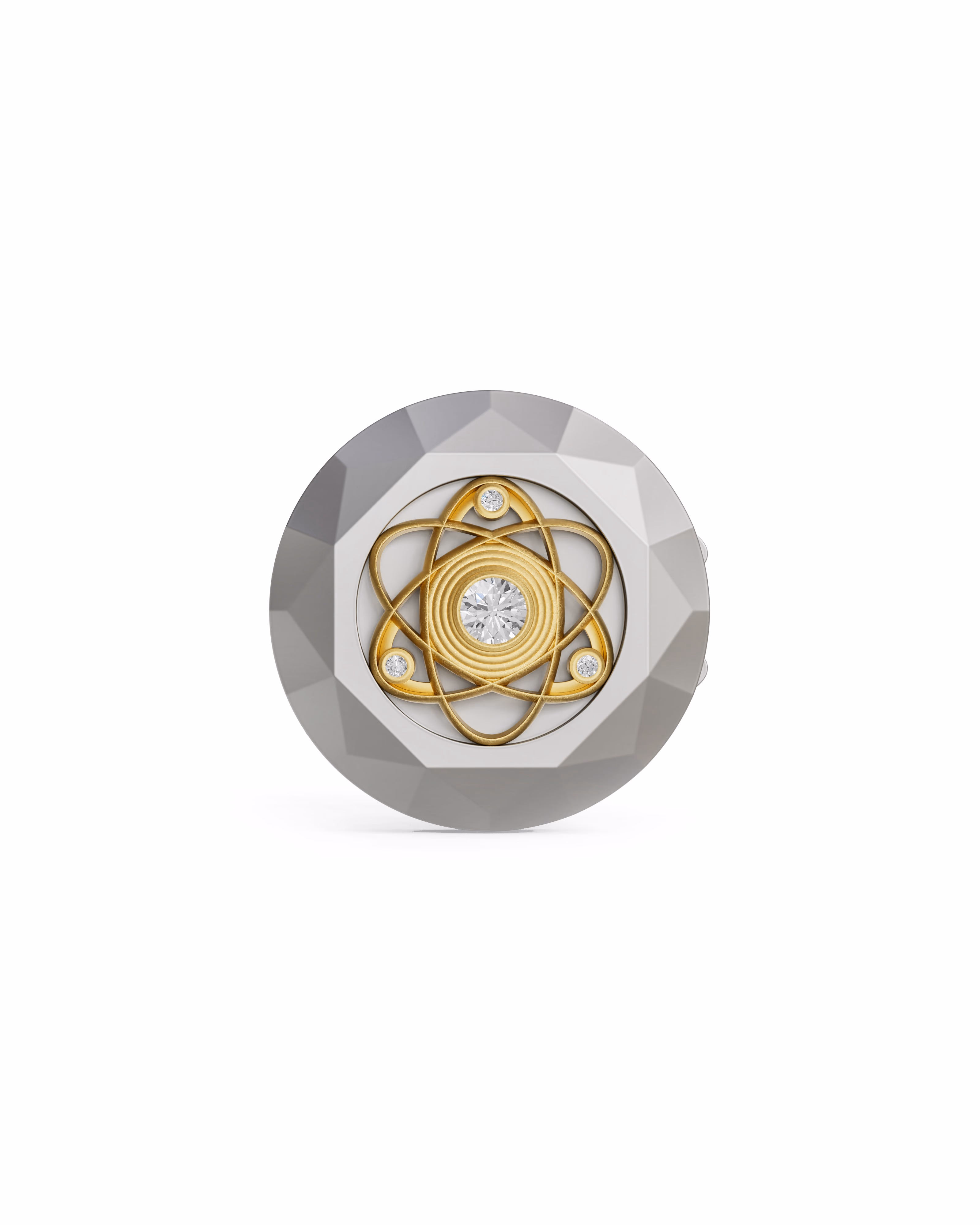 Men's  Silver Titanium Button Cover with Matte Finish