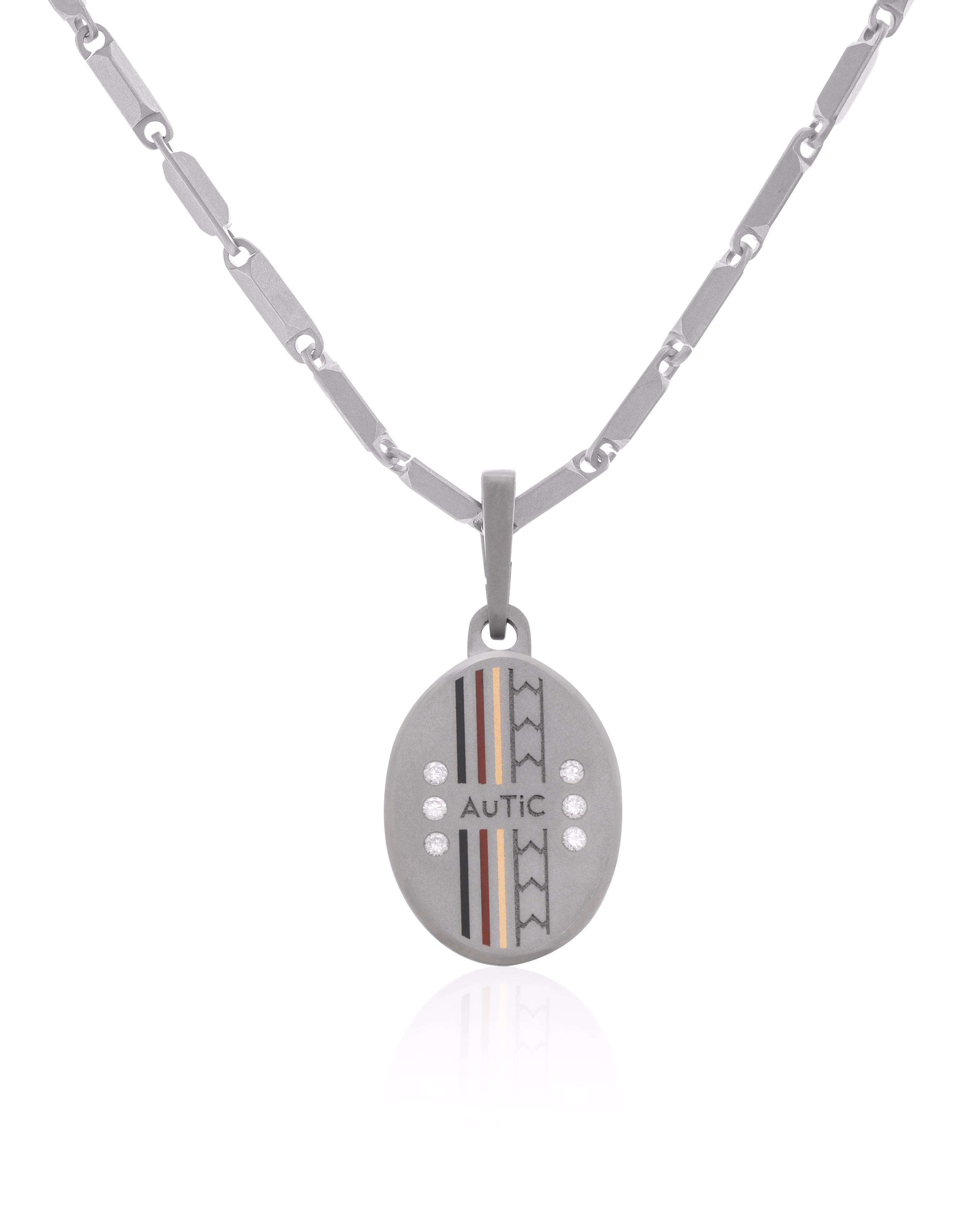 Mens's Silver Titanium Pendant with Matte Finish