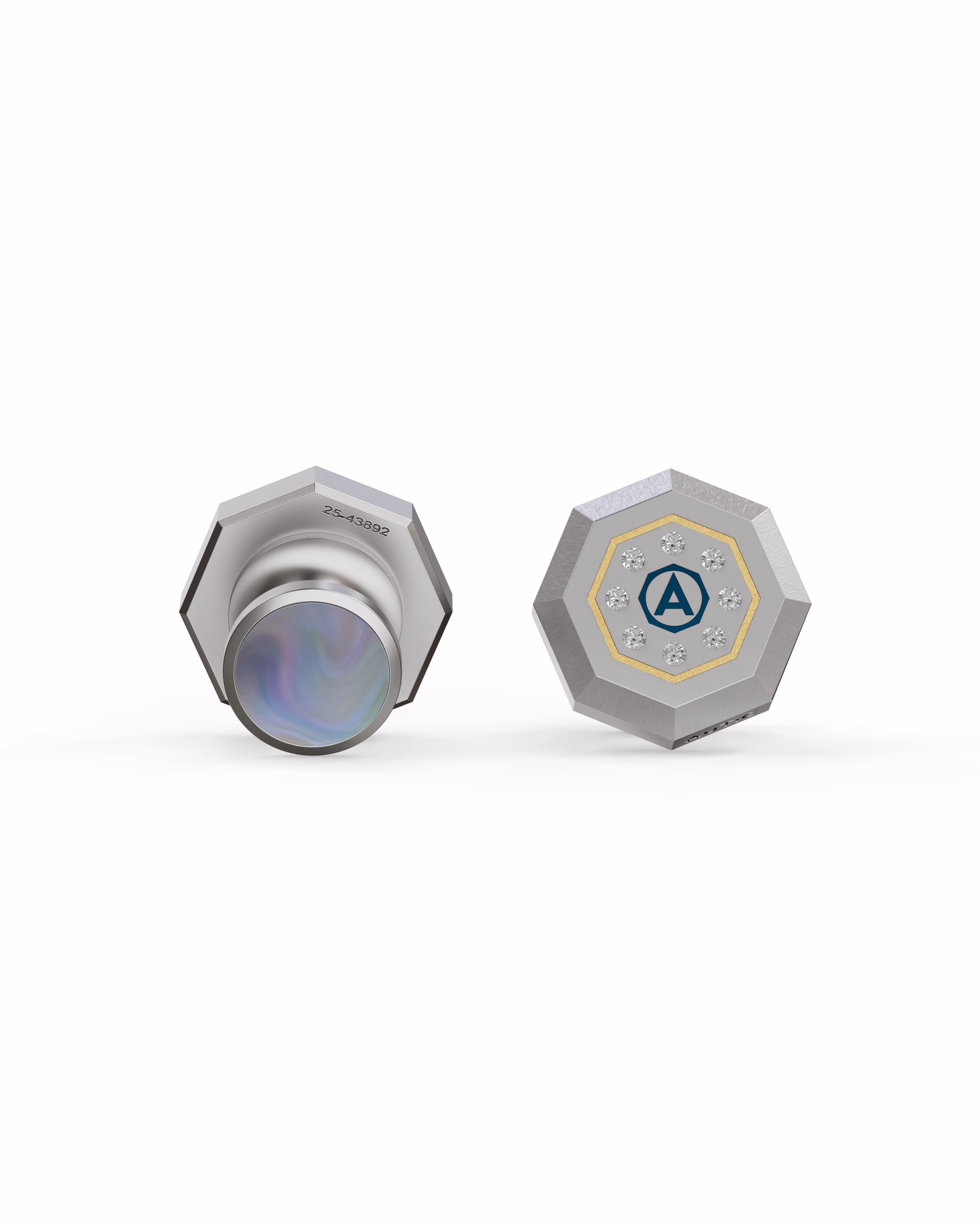 Men's  Silver Titanium Cufflink with Matte Finish