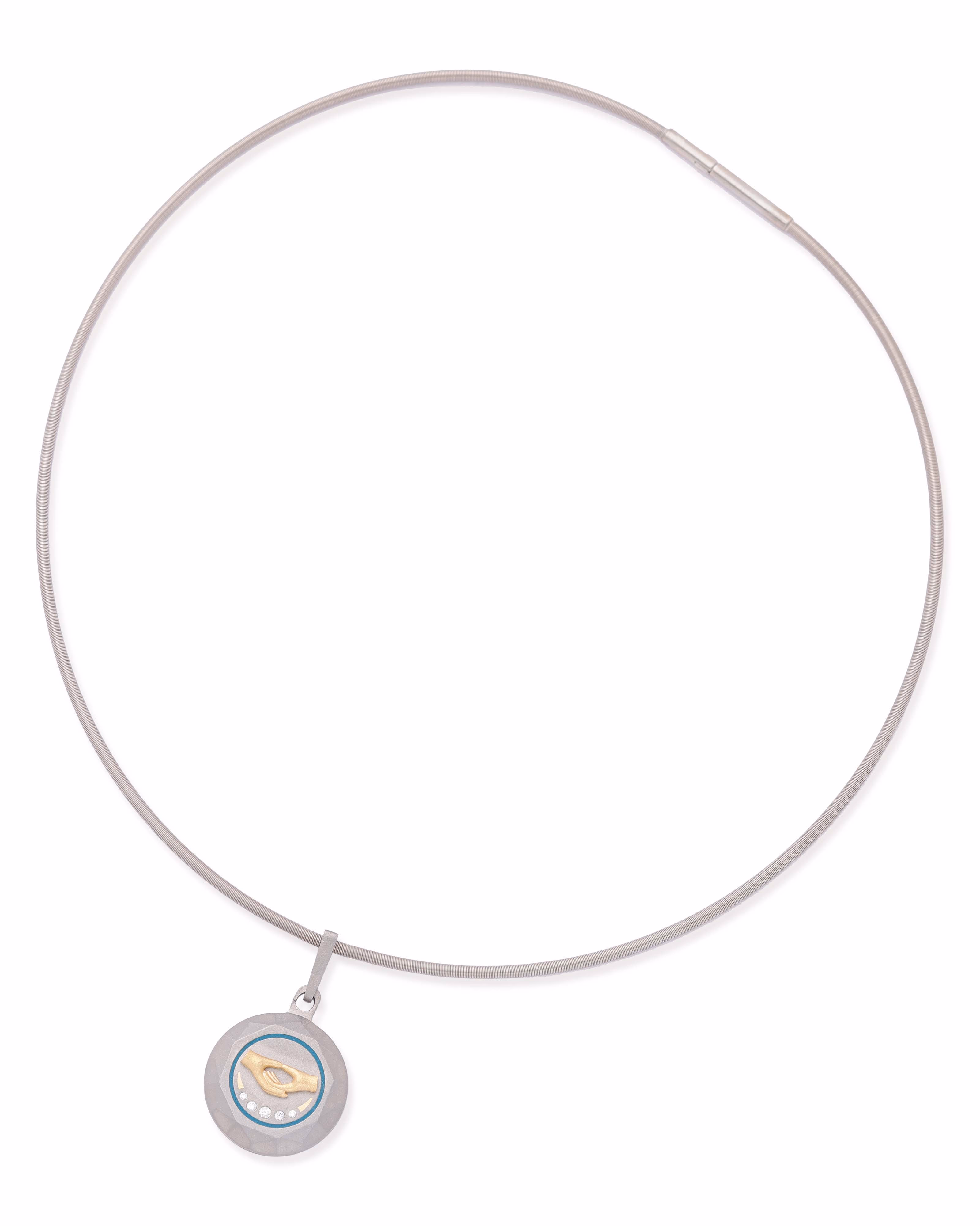 Unisex Silver Titanium Pendant with Matte Finish