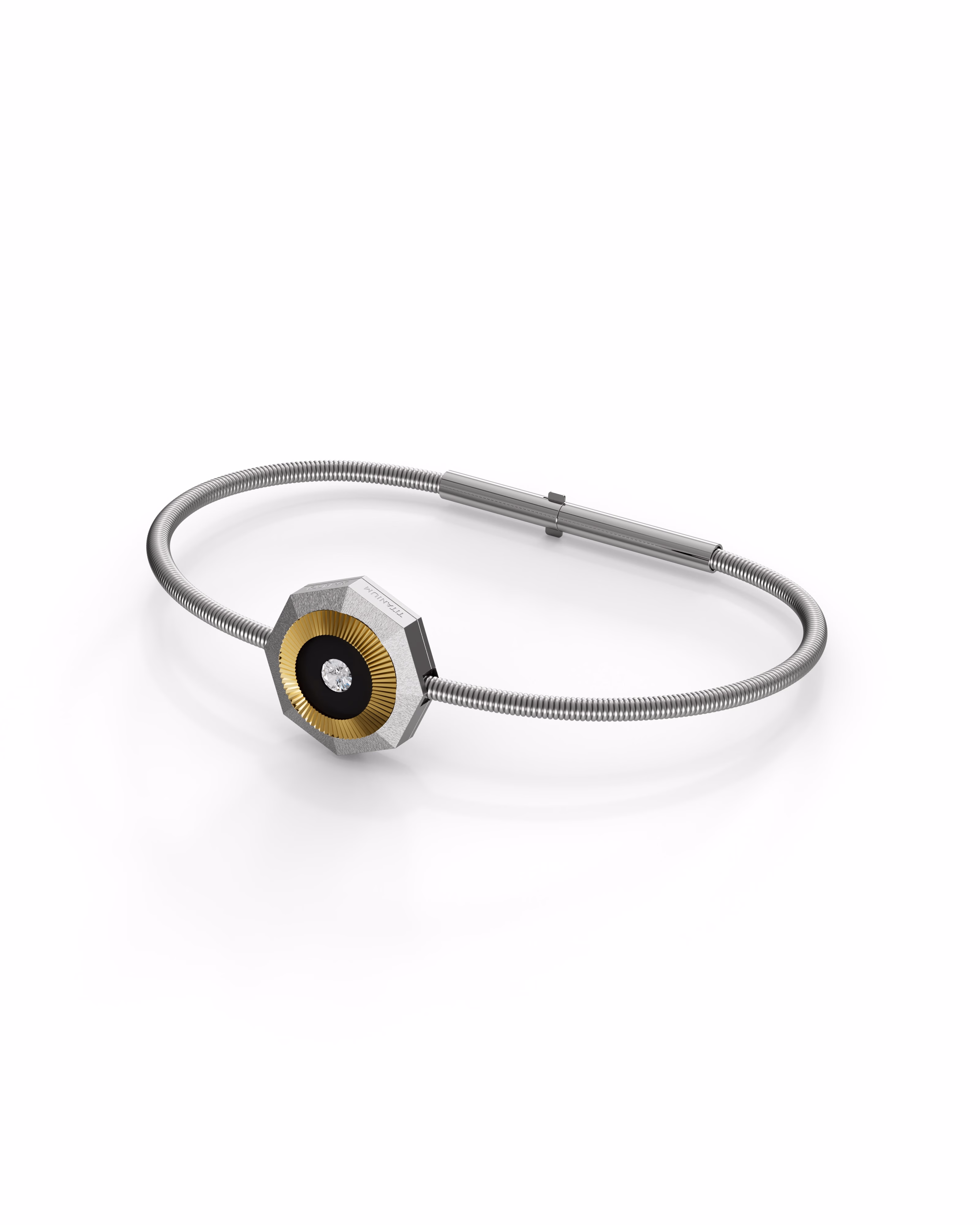 Men's Silver Titanium Bracelet with Matte  Finish