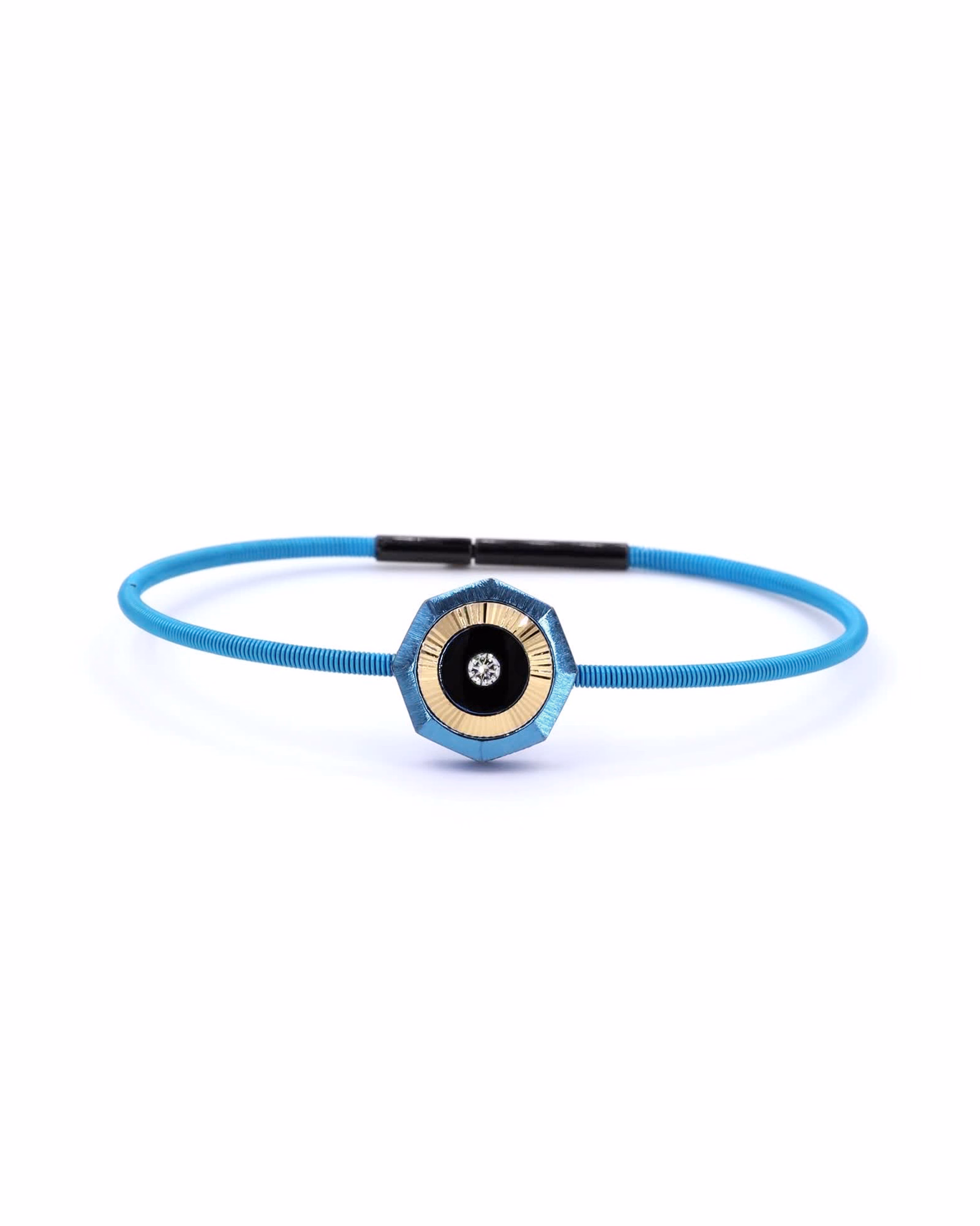 UniSex Blue titanium Bracelet with matte finish