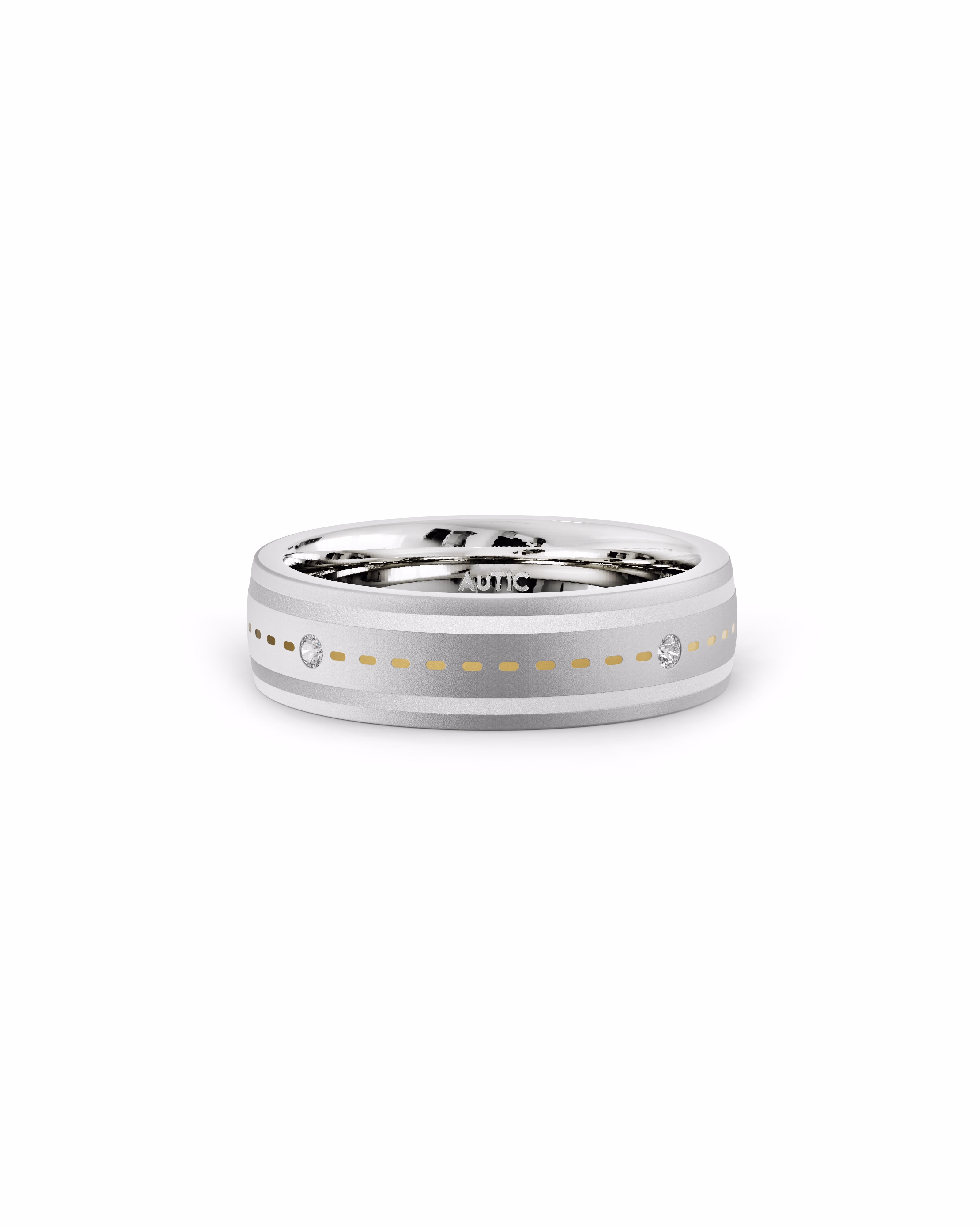 Mens's Silver Titanium Ring with Matte Finish