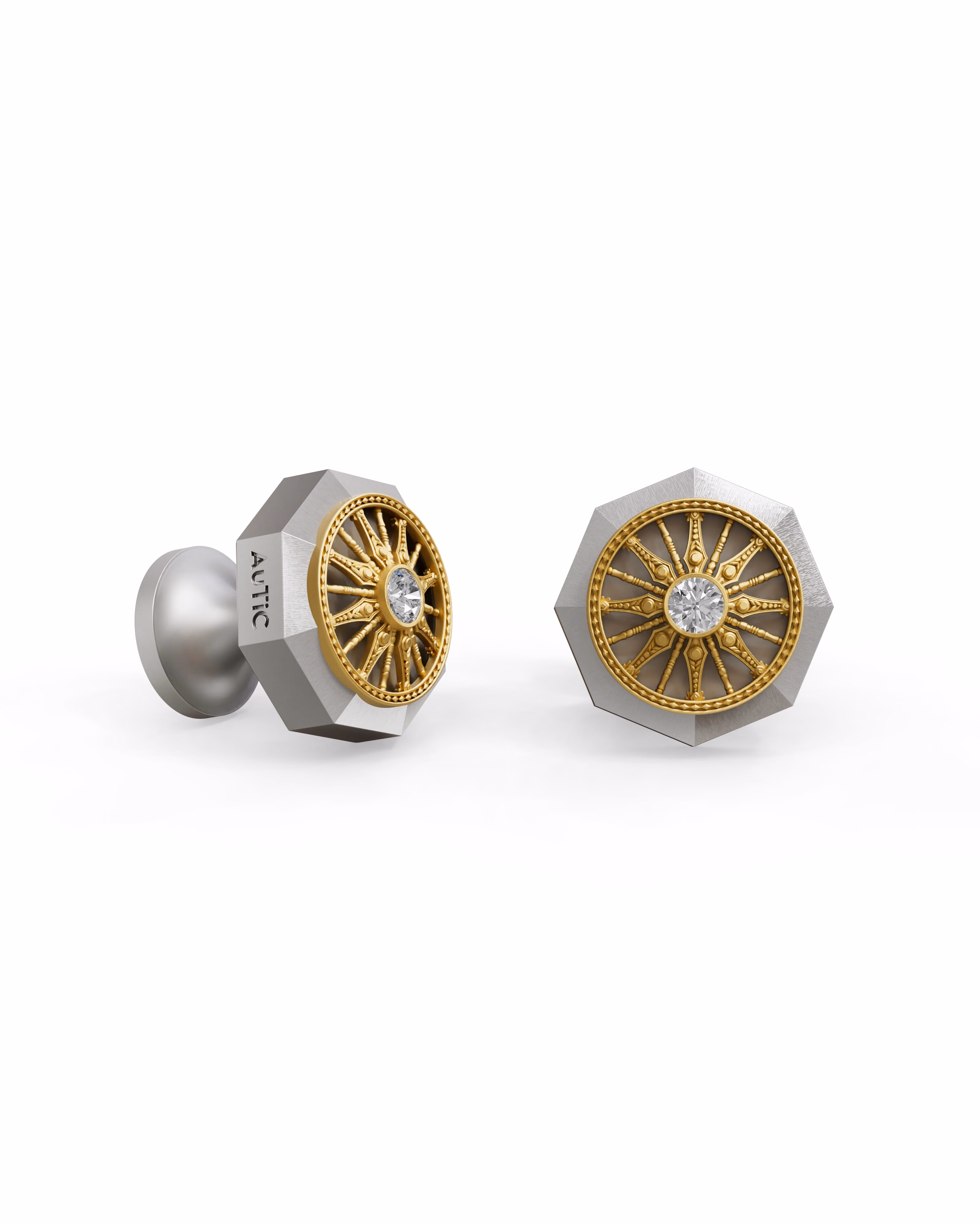 Men's  Silver Titanium Cufflink with Matte Finish