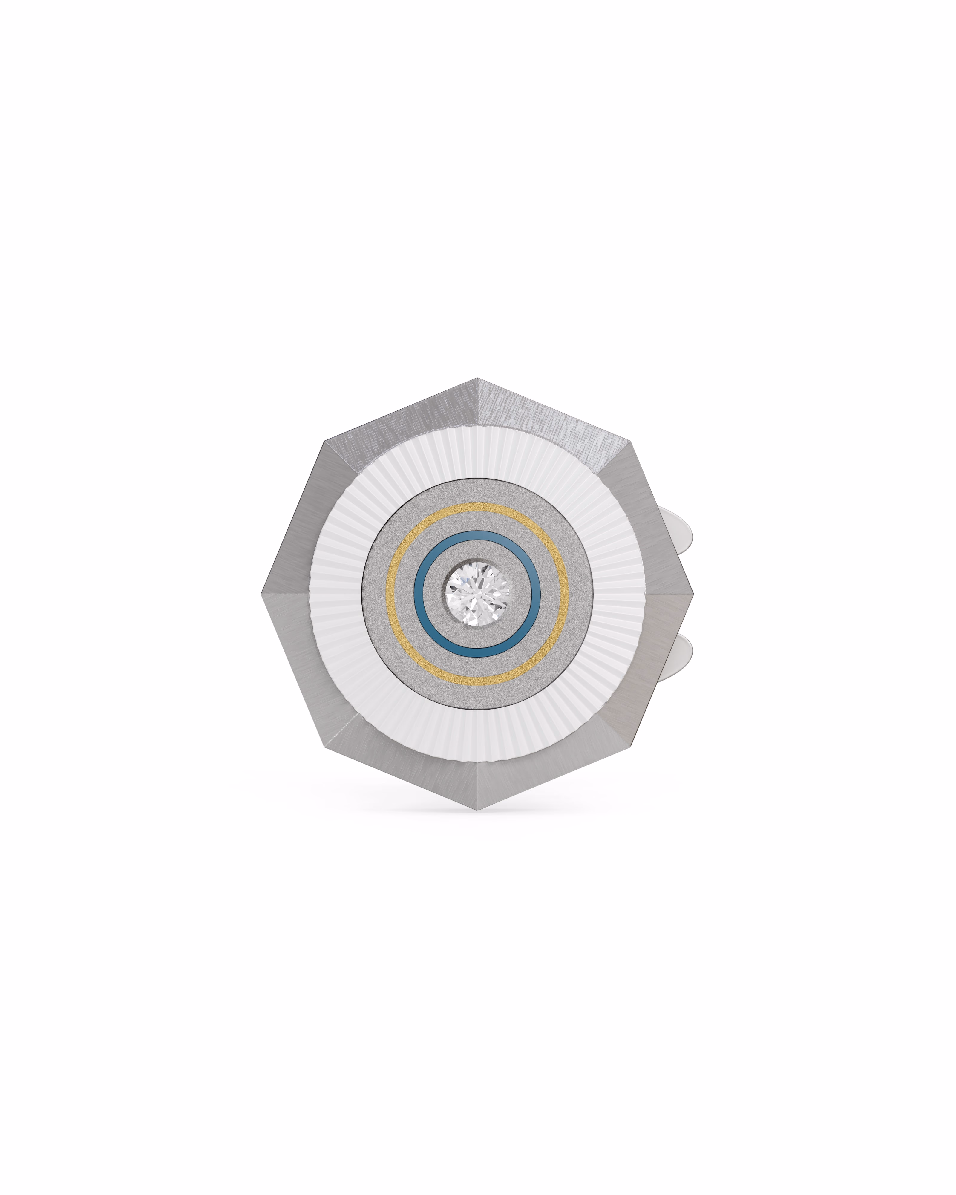 Men's  Silver Titanium Button Cover with Matte Finish