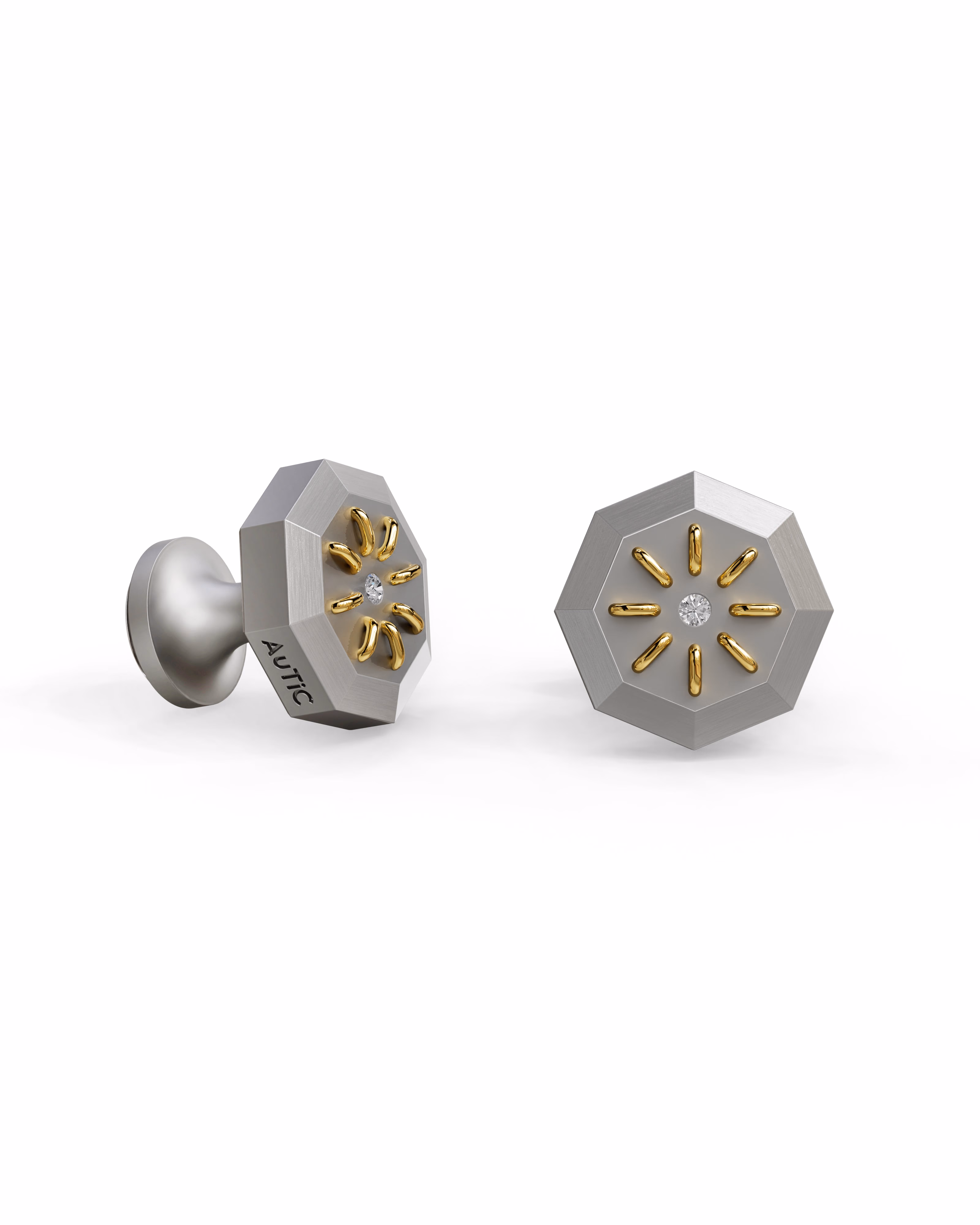 Men's Silver Titanium Cufflink with Matte Finish