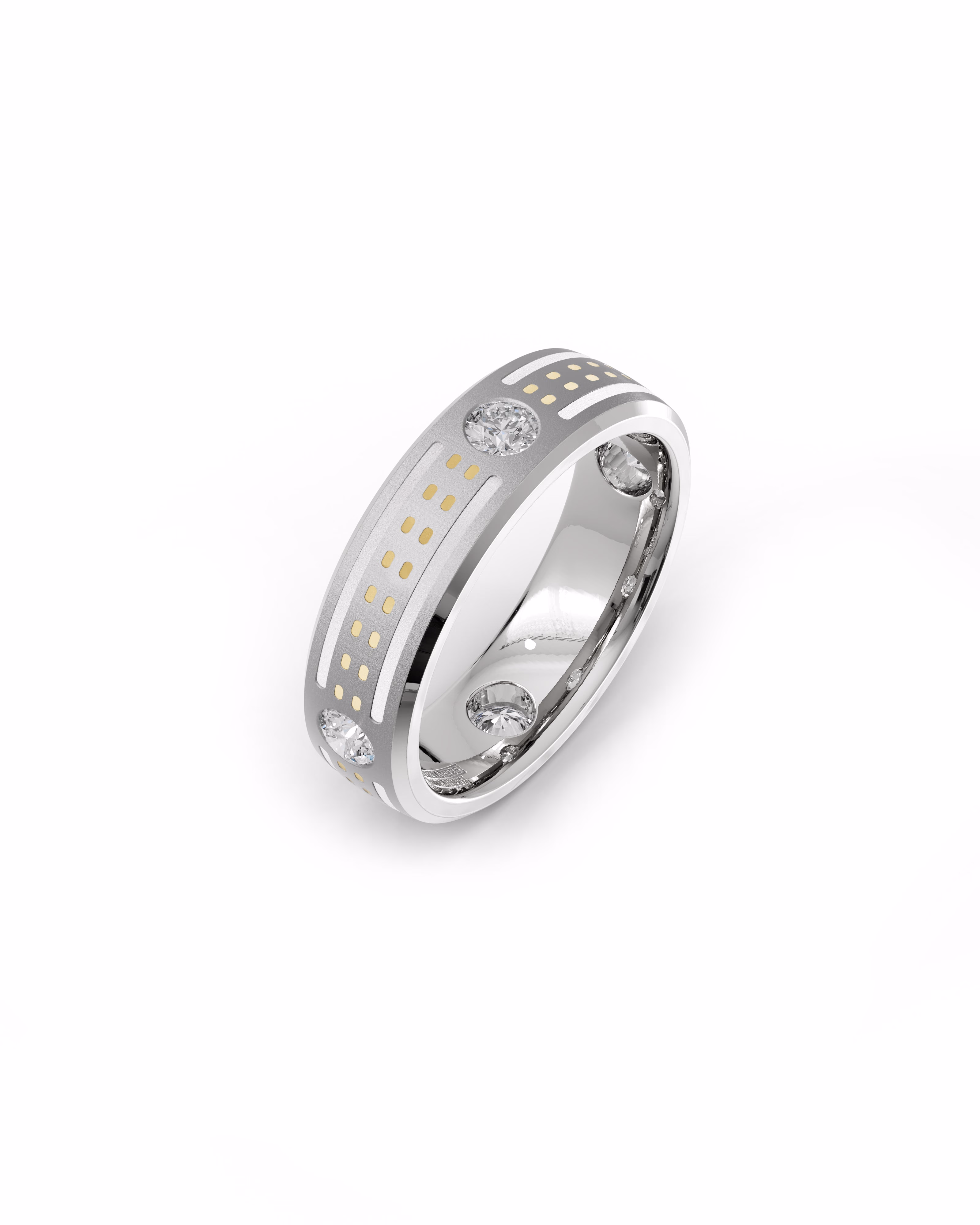 Mens's Silver Titanium Ring with Matte Finish