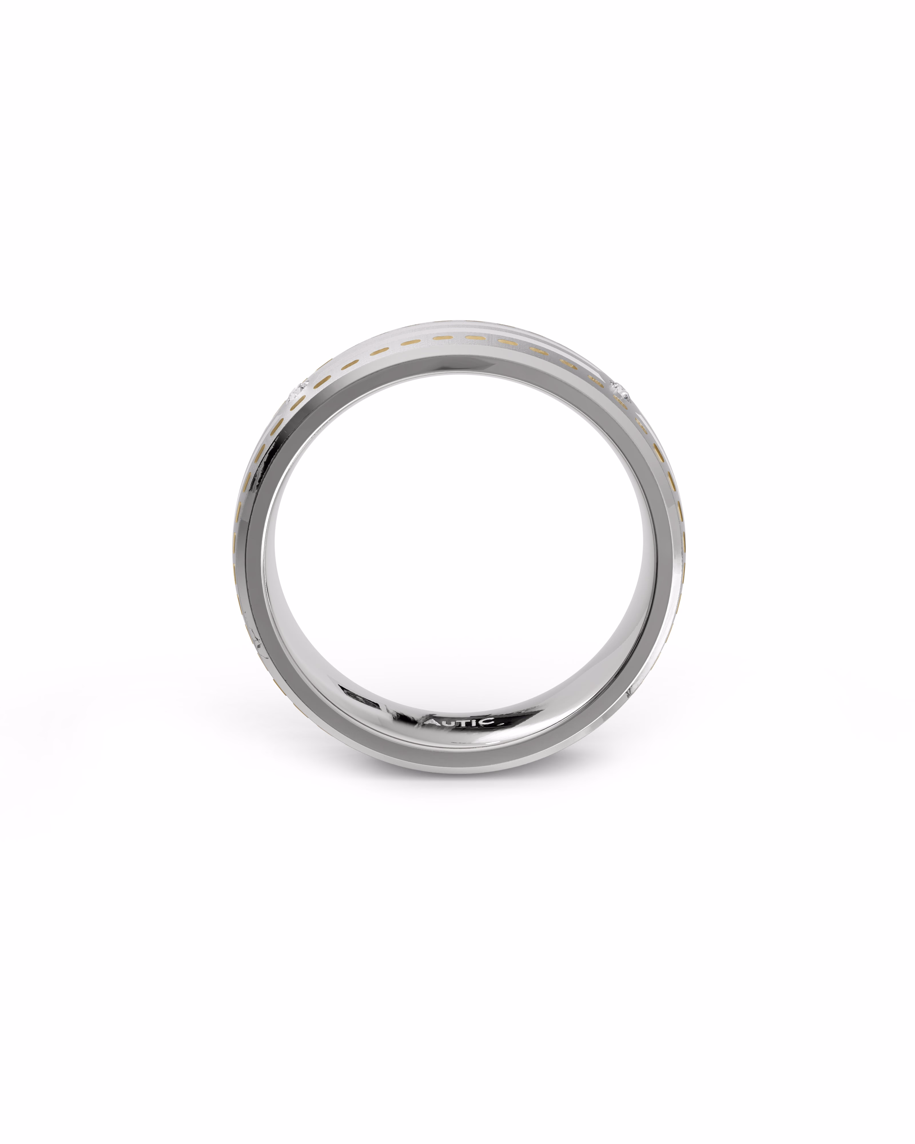 Mens's Silver Titanium Ring with Matte Finish