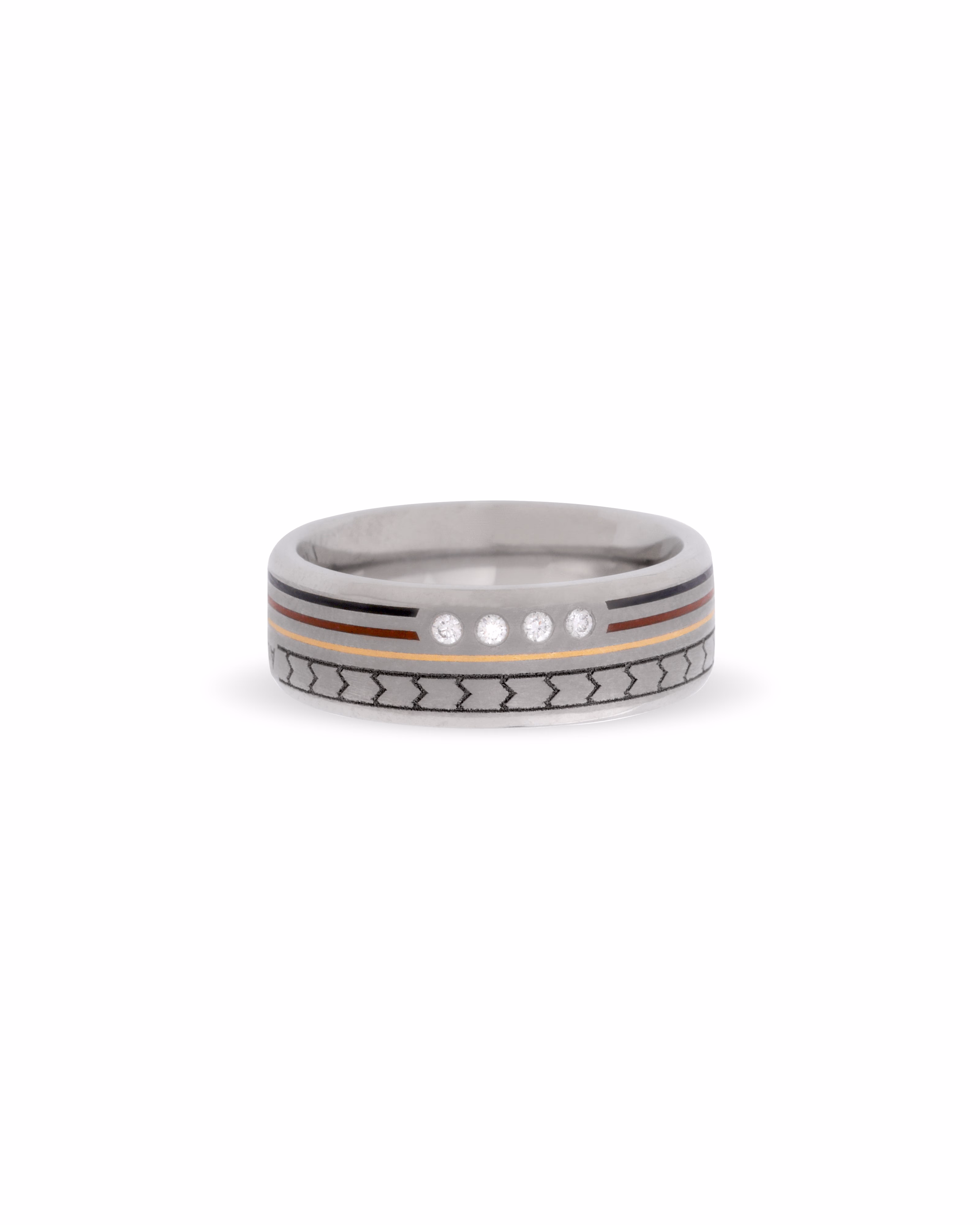 Mens's Silver Titanium Ring with Matte Finish