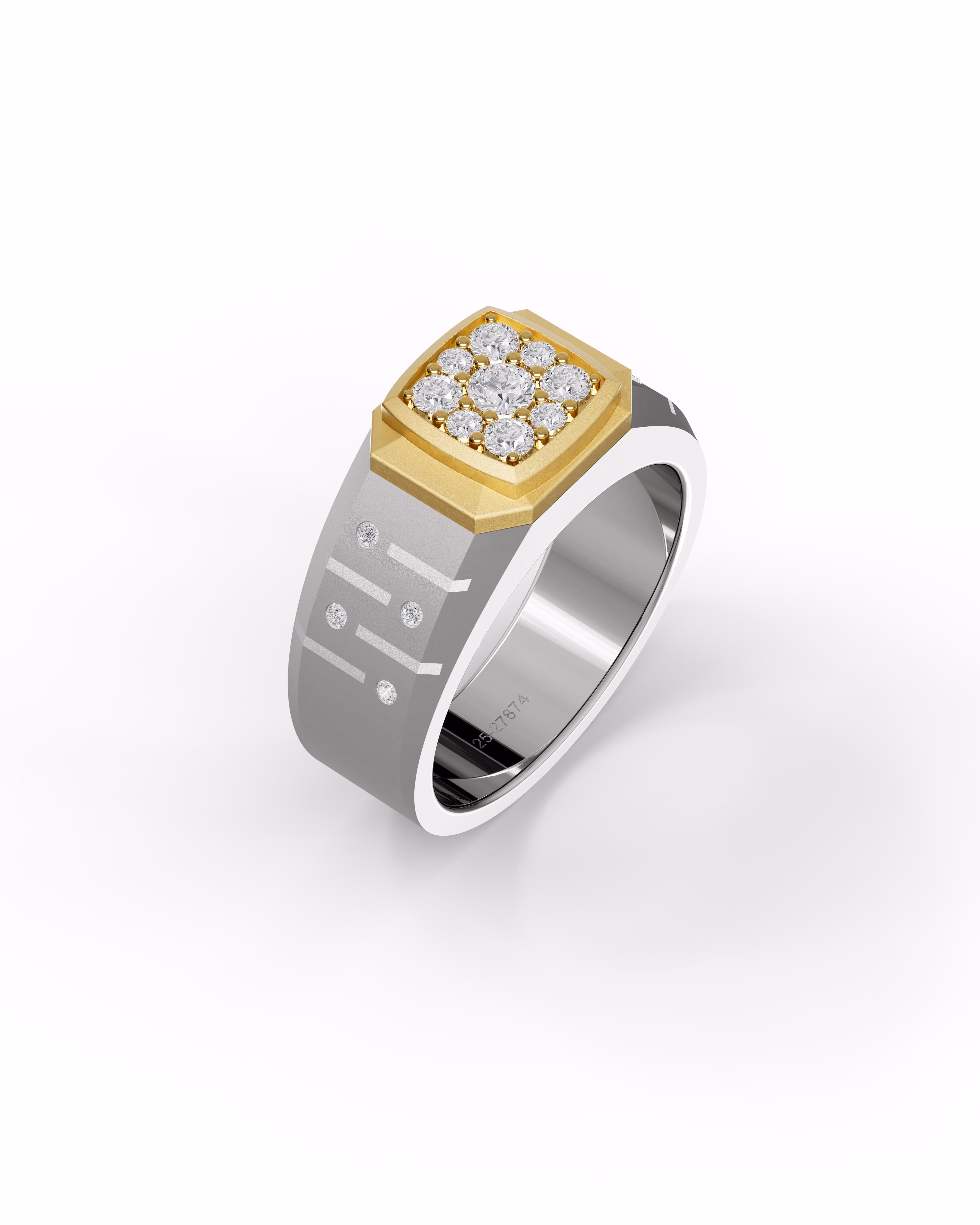 Men's Silver Titanium Ring with Matte Finish