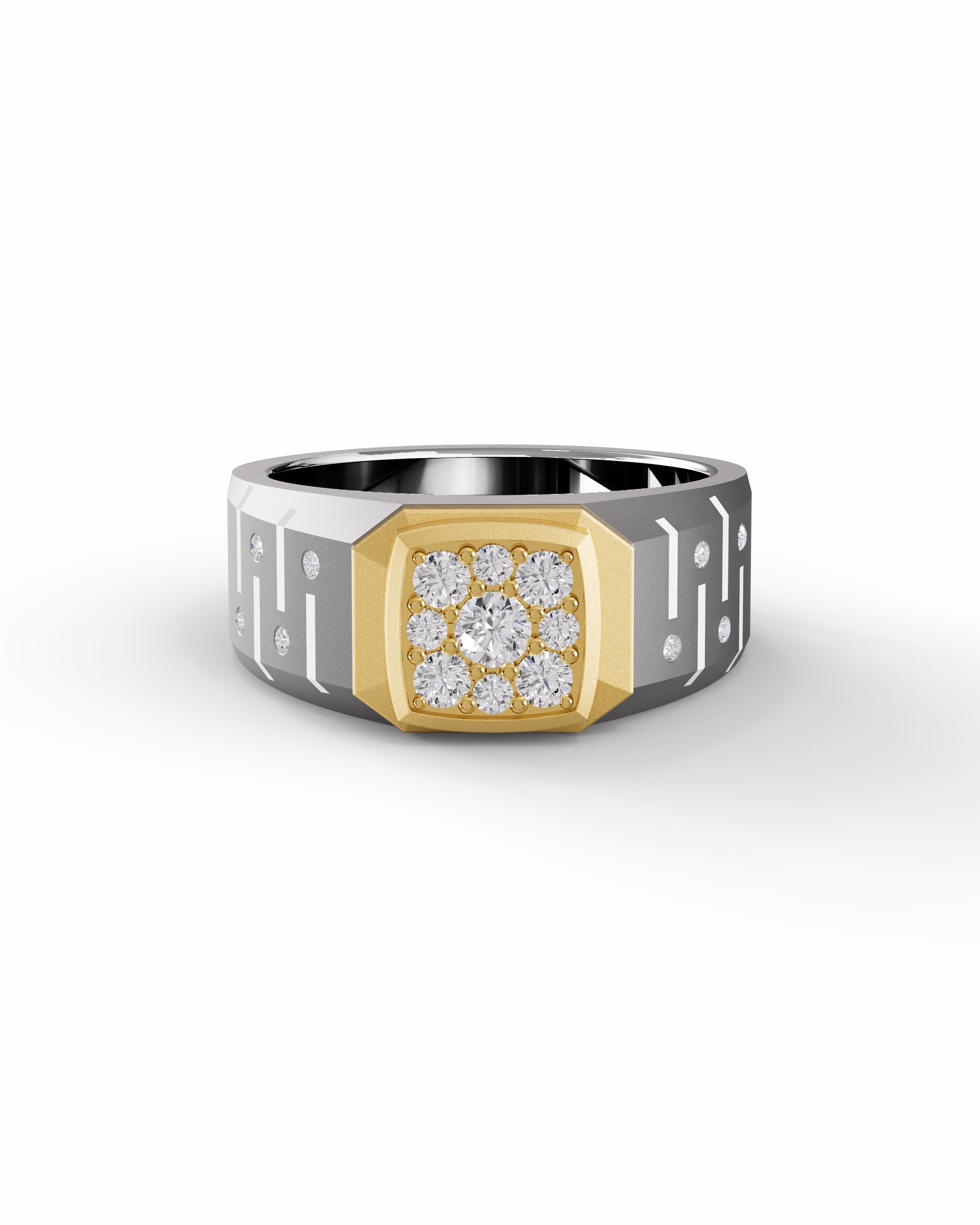 Men's Silver Titanium Ring with Matte Finish
