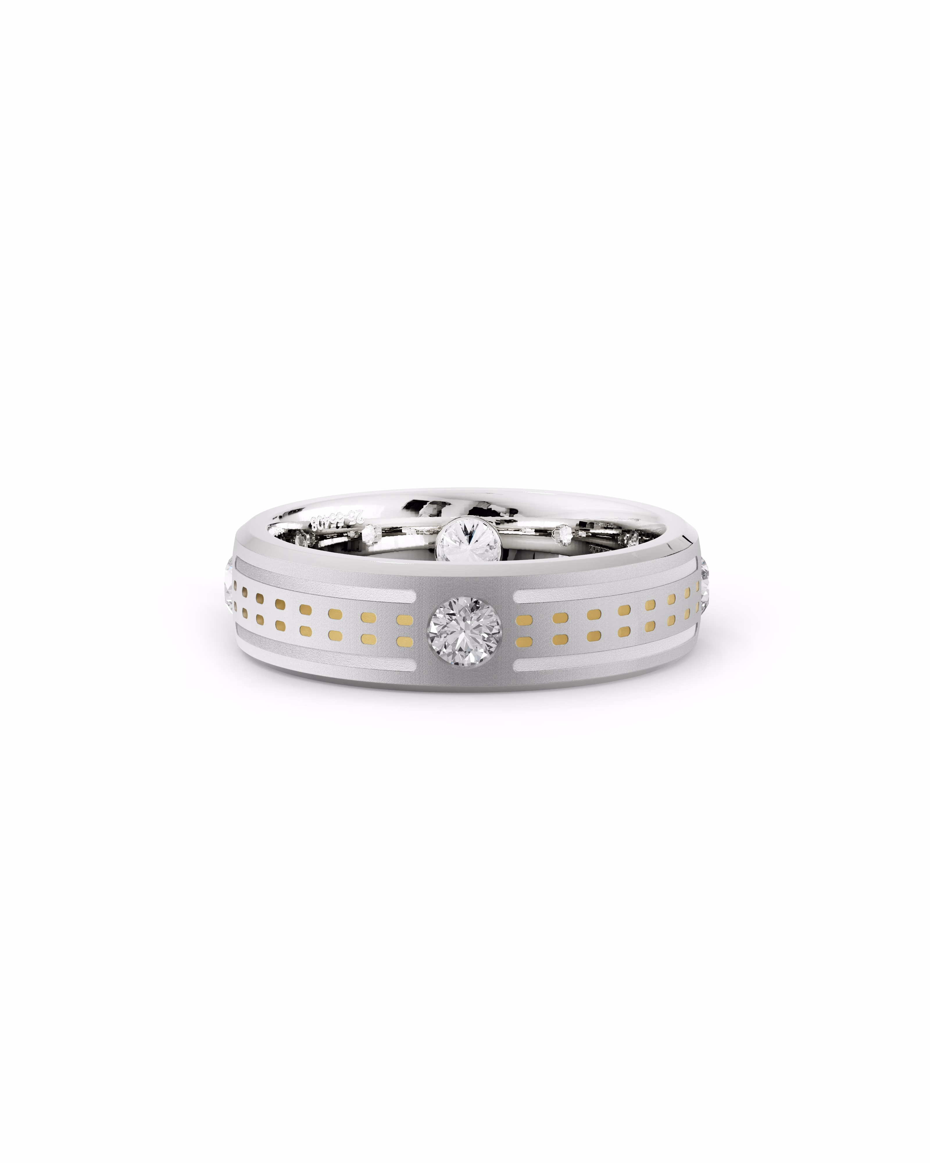 Mens's Silver Titanium Ring with Matte Finish