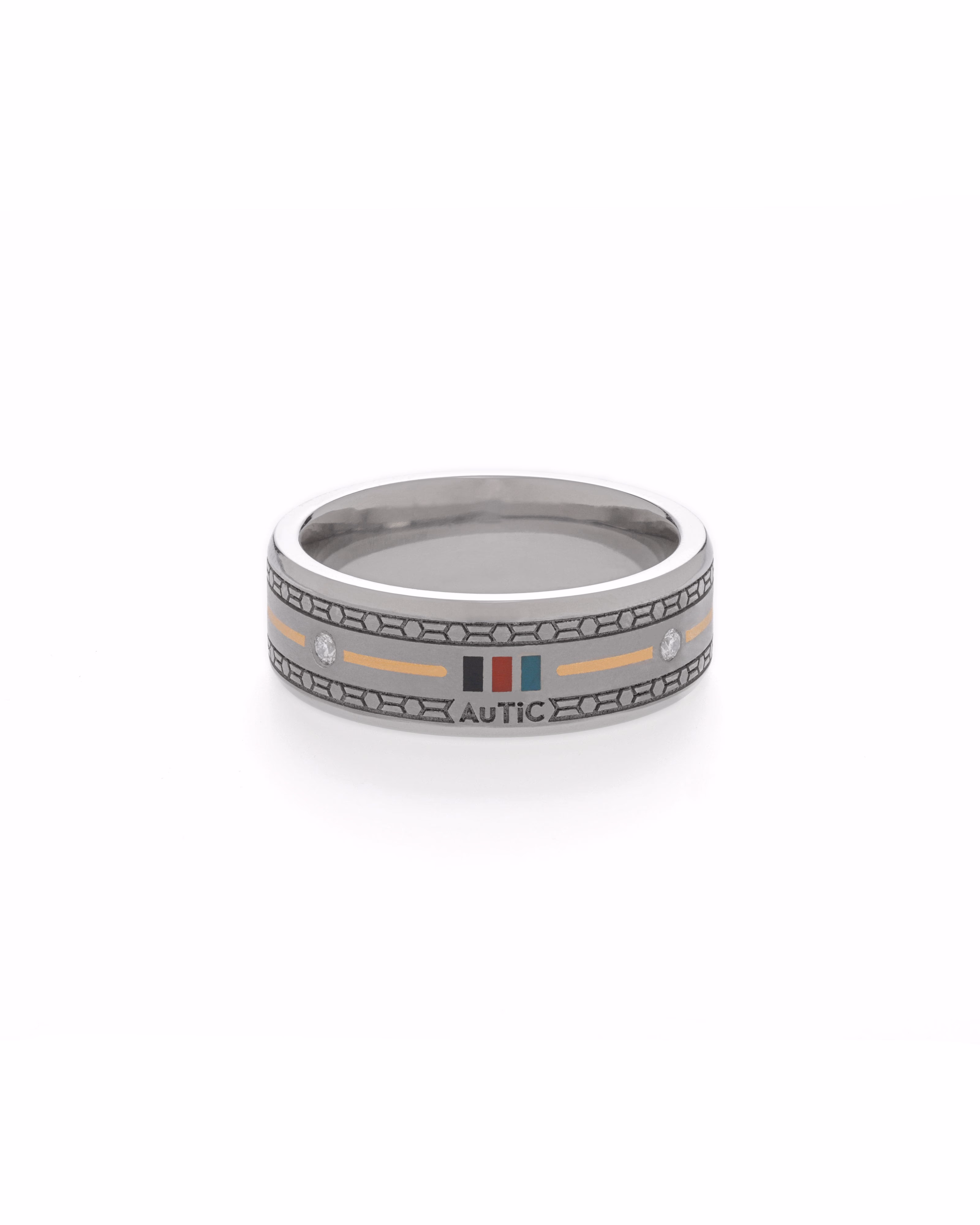 Mens's Silver Titanium Ring with Matte Finish