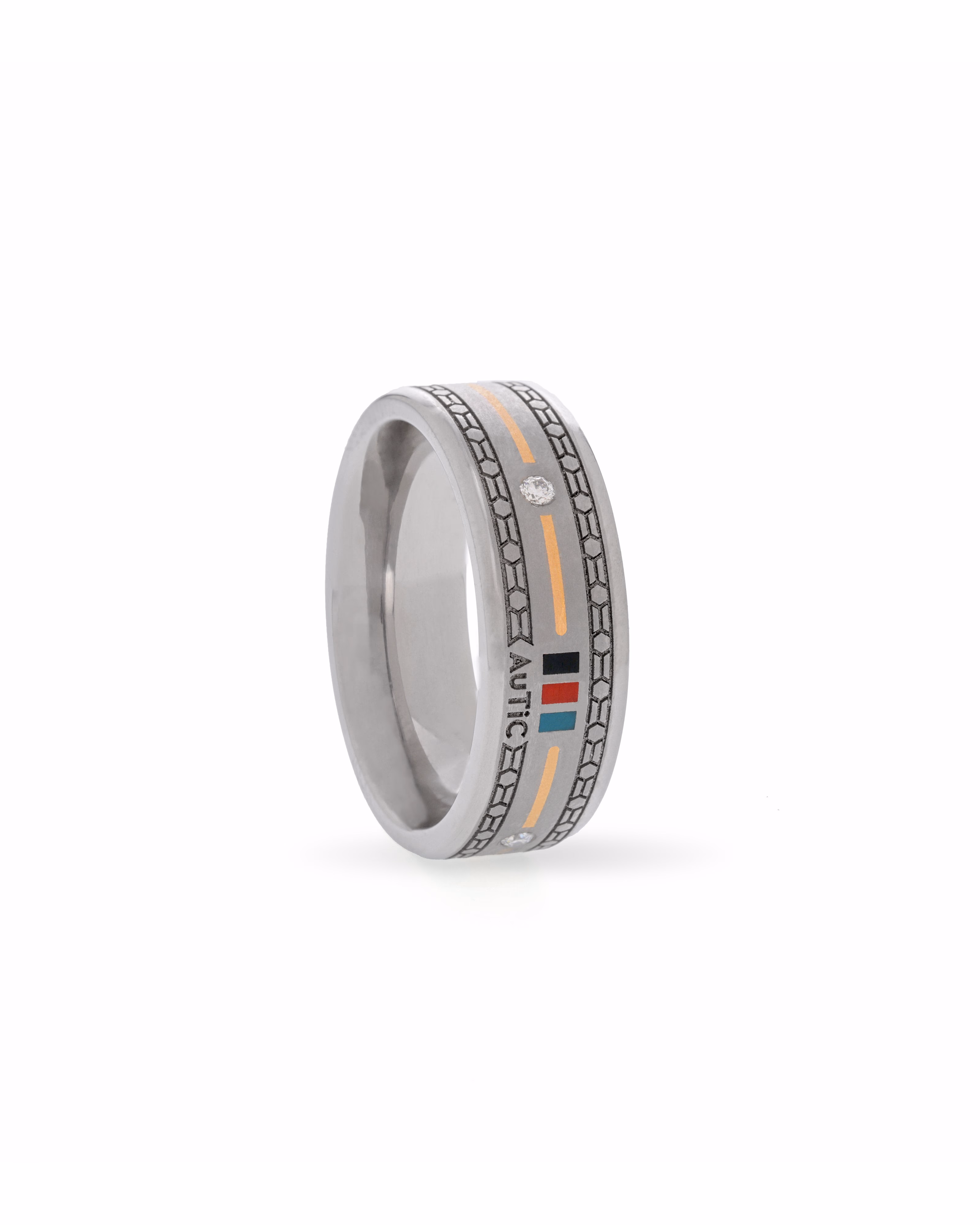 Mens's Silver Titanium Ring with Matte Finish
