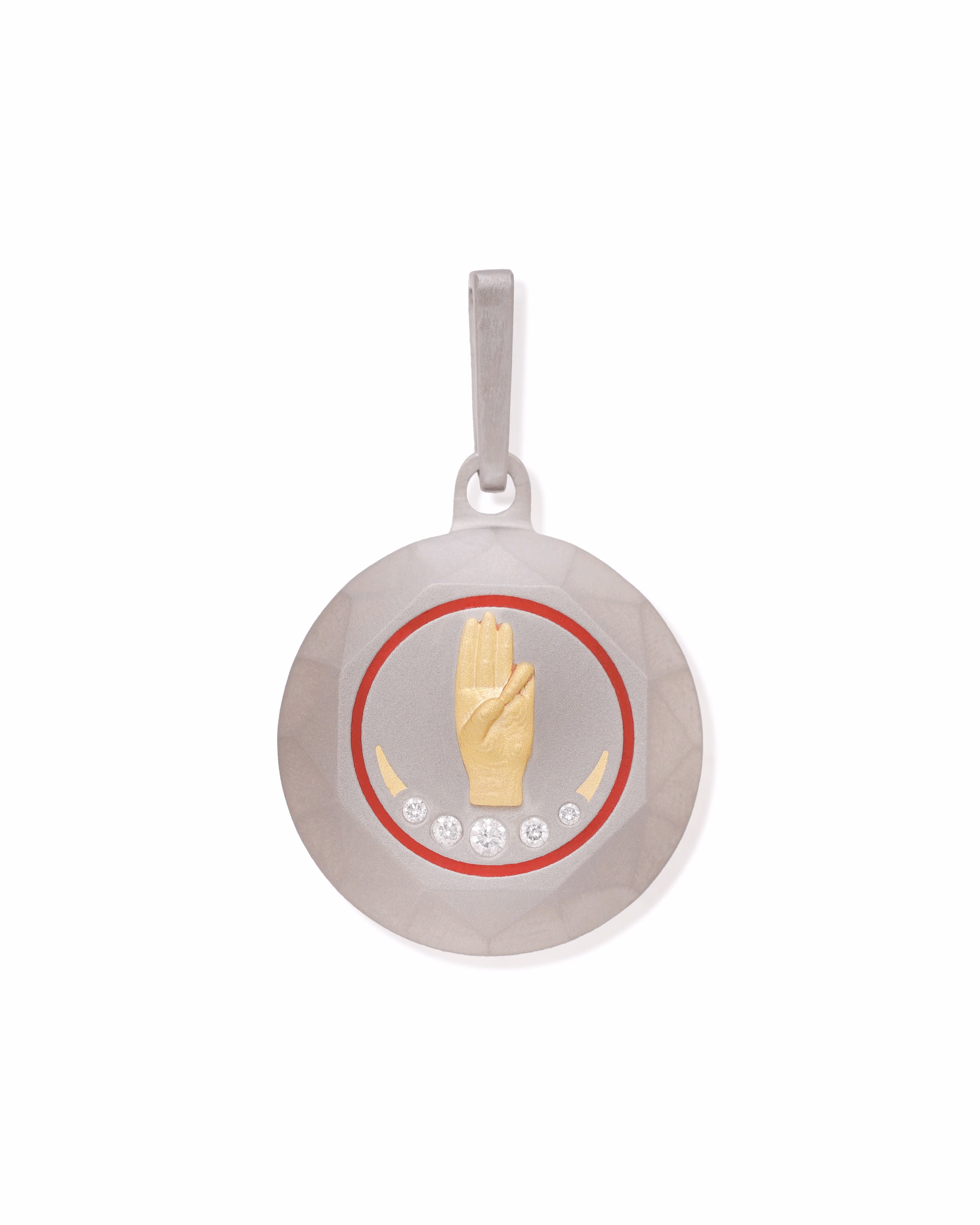 Unisex Silver Titanium Pendant with Matte Finish