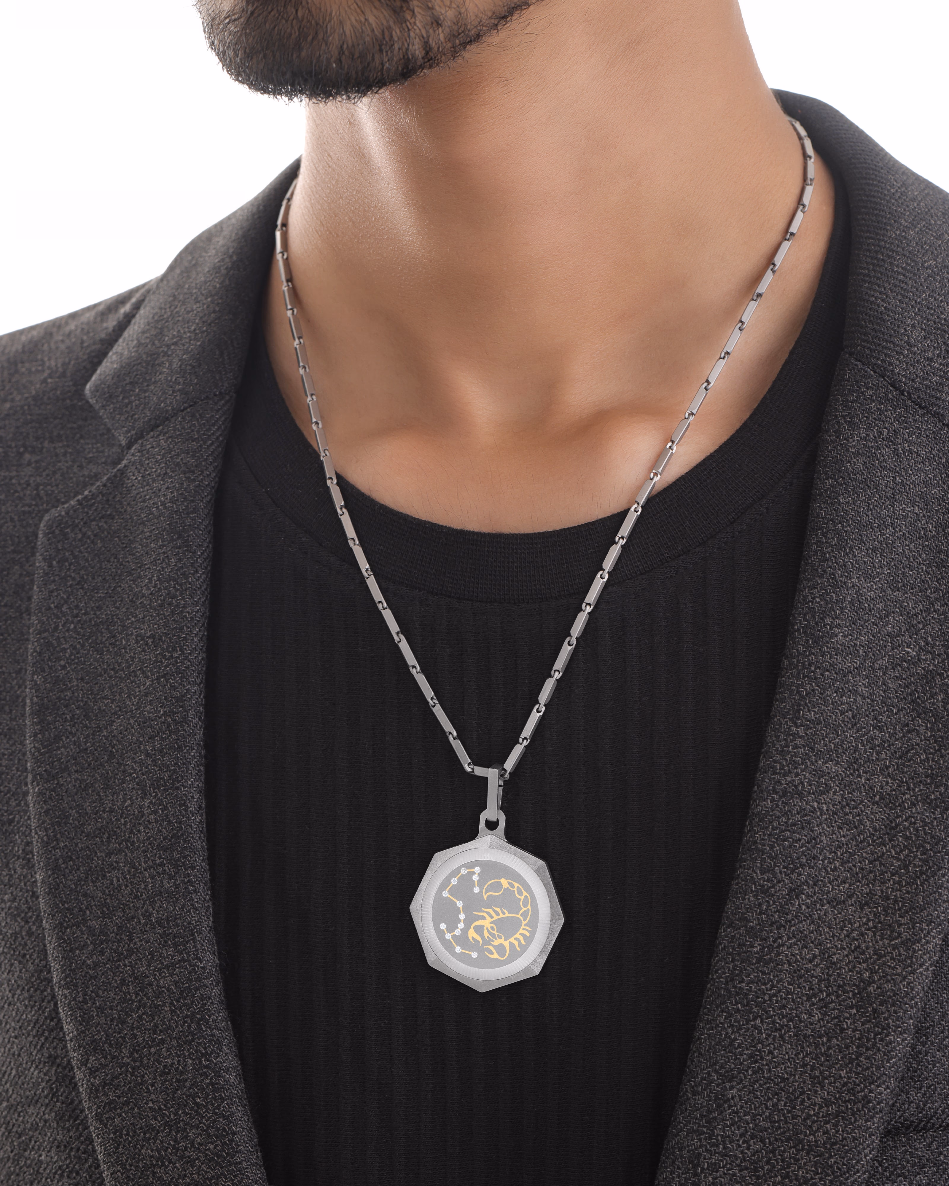 Scorpio – Titanium Zodiac Pendant.