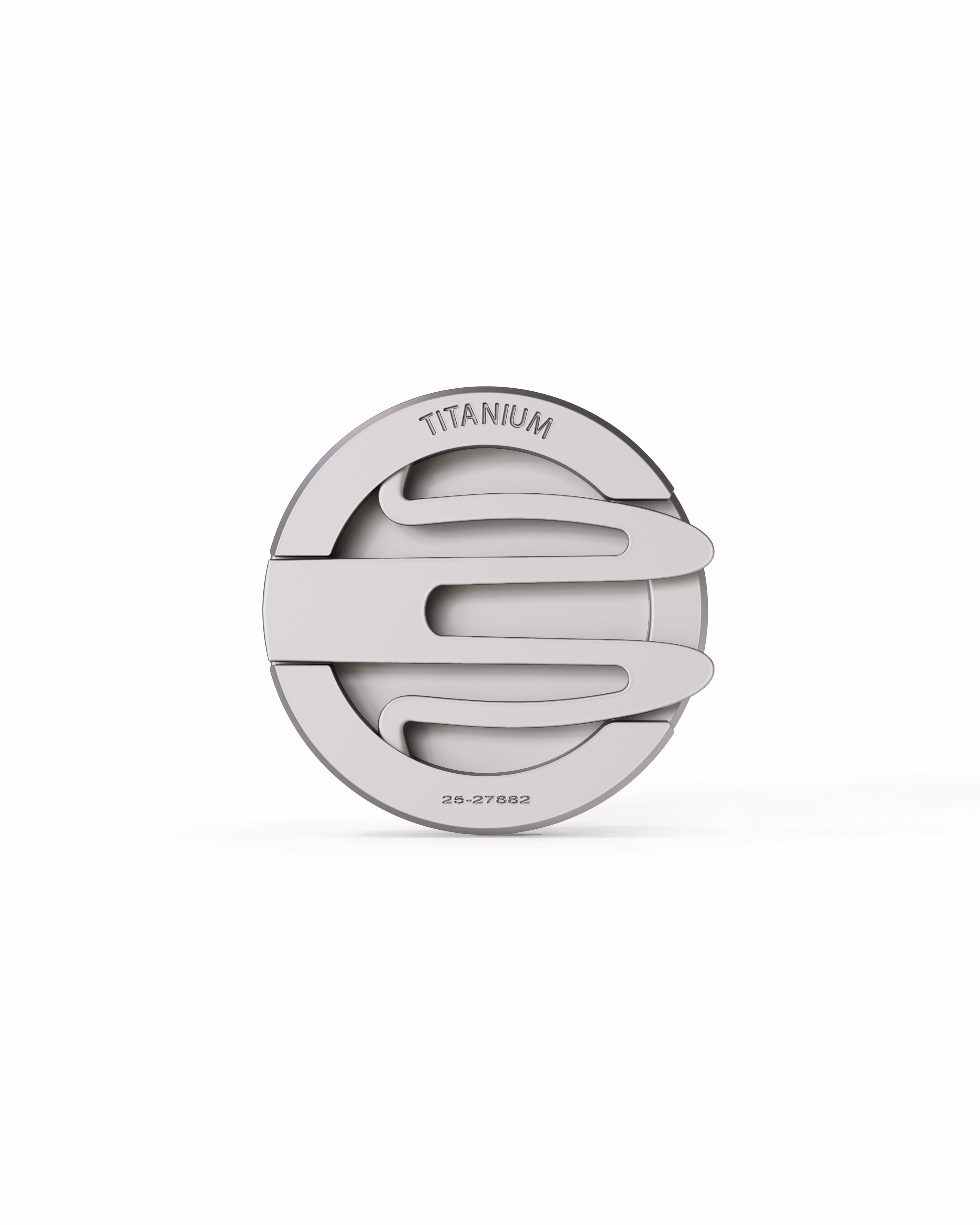 Men's  Silver Titanium Button Cover with Matte Finish