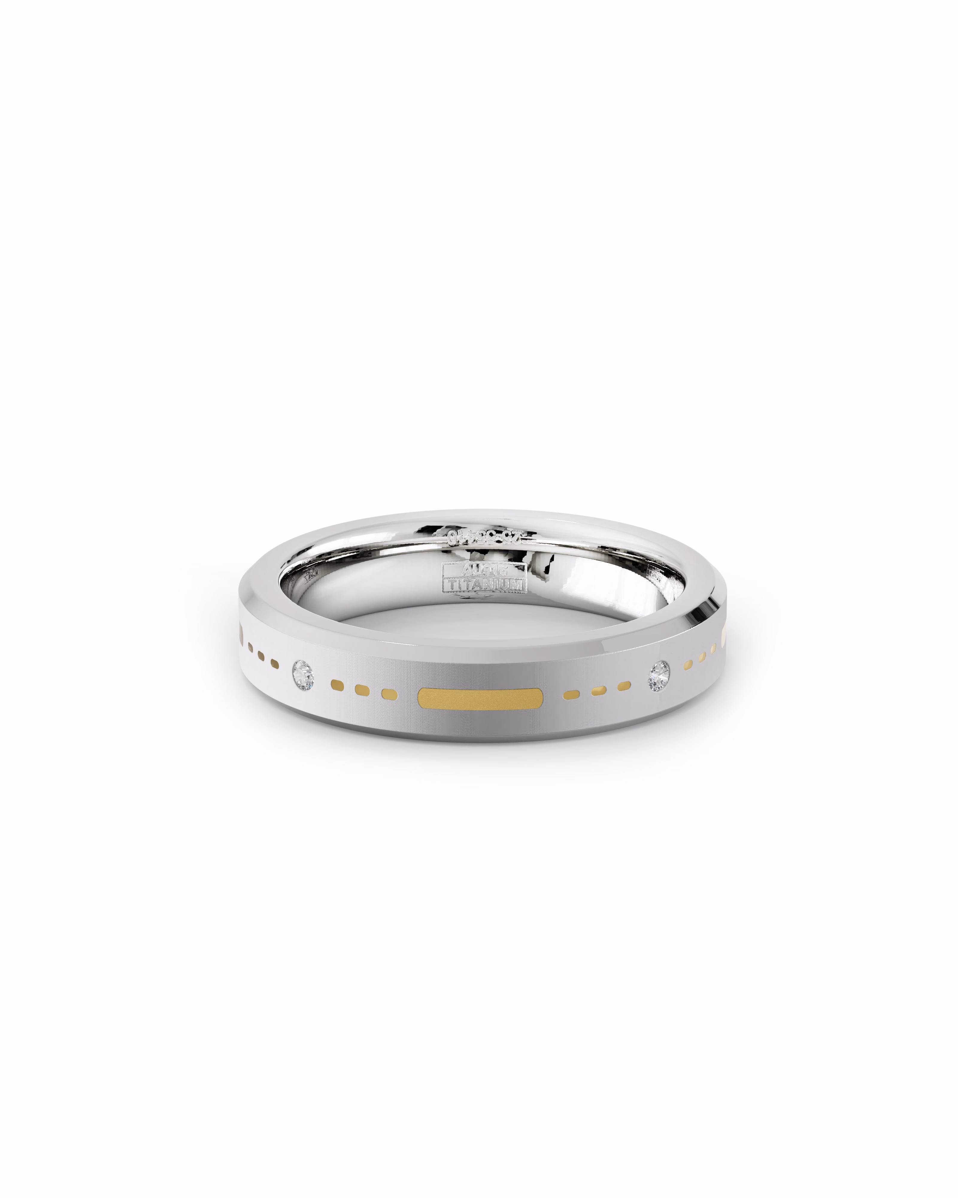 Mens's Silver Titanium Ring with Matte Finish