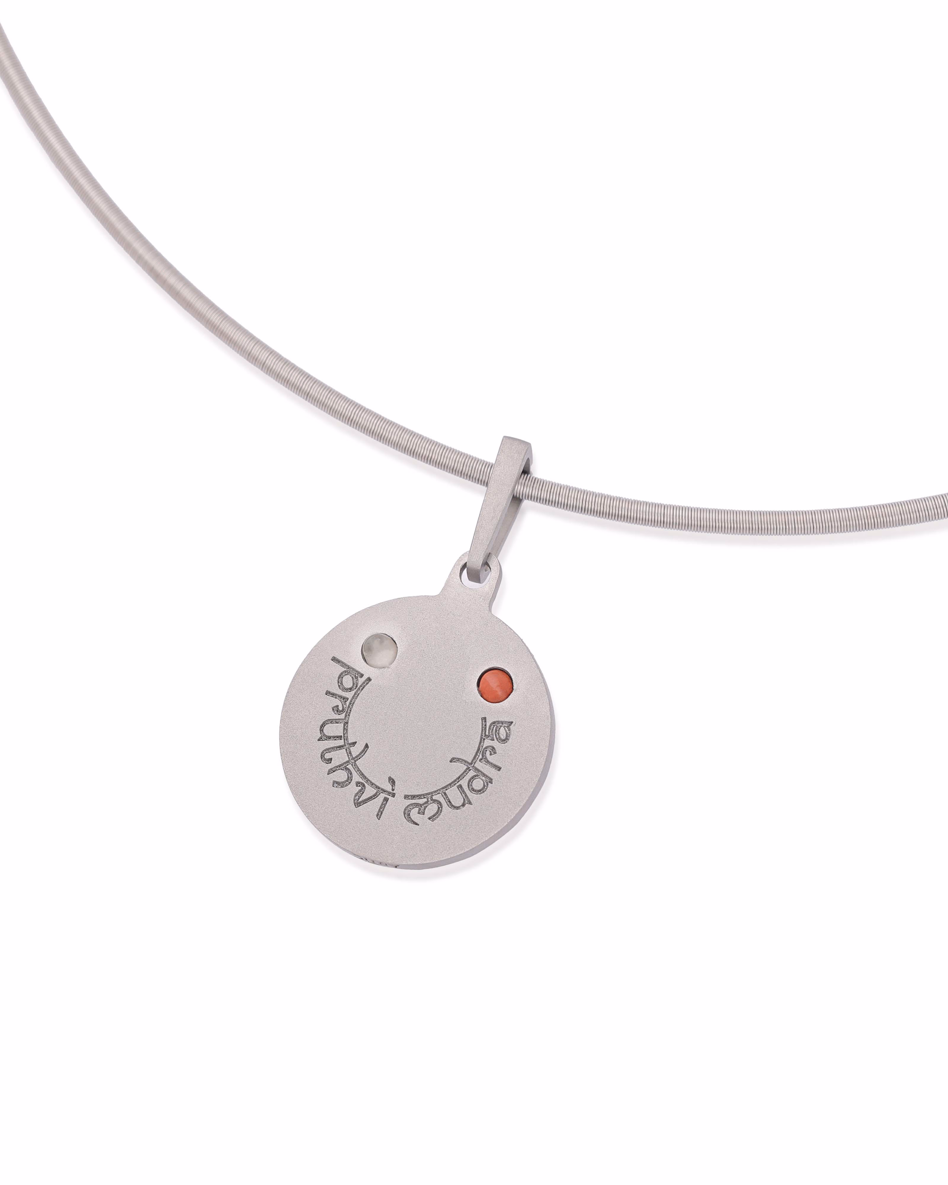 Unisex Silver Titanium Pendant with Matte Finish