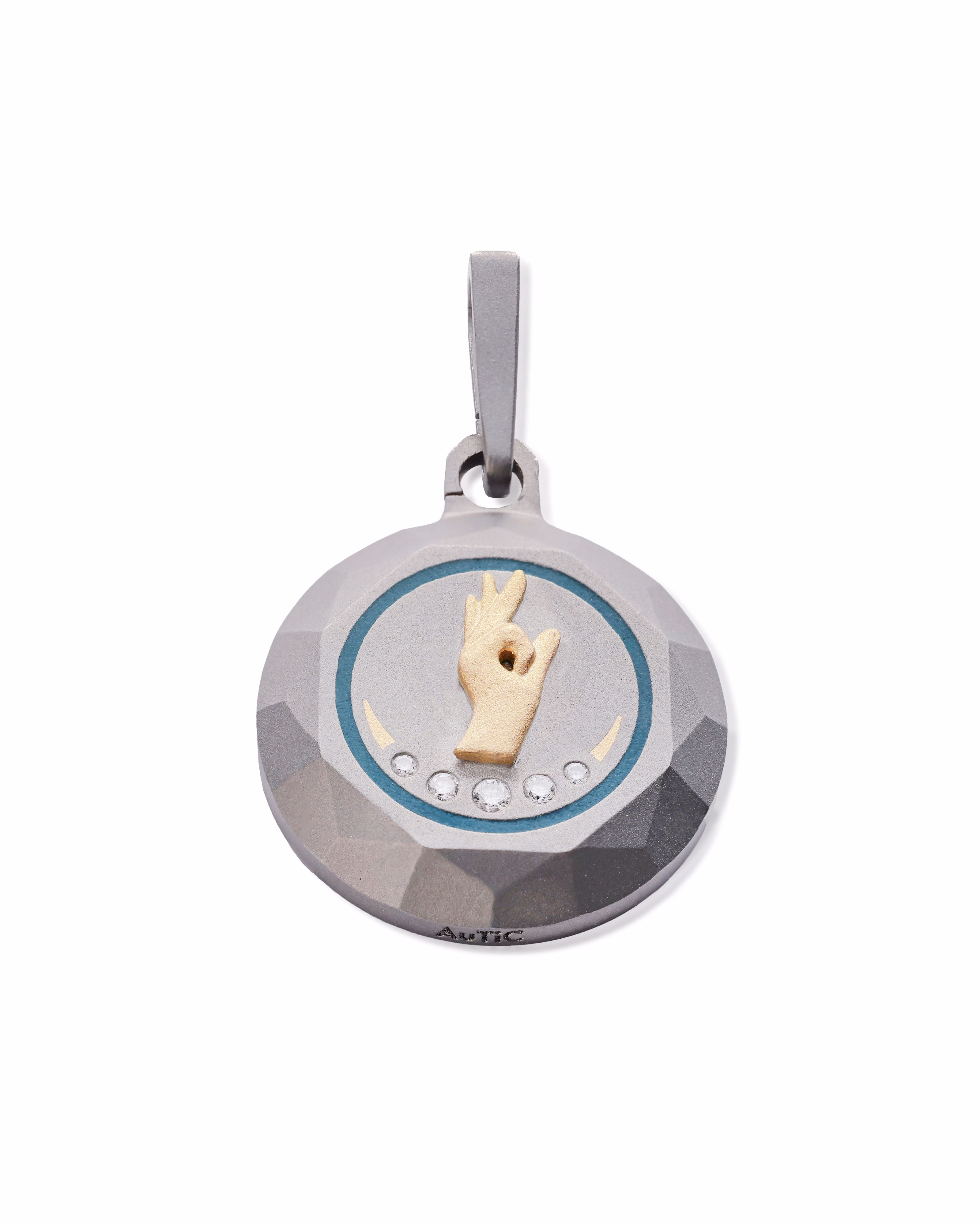 Unisex Silver Titanium Pendant with Matte Finish
