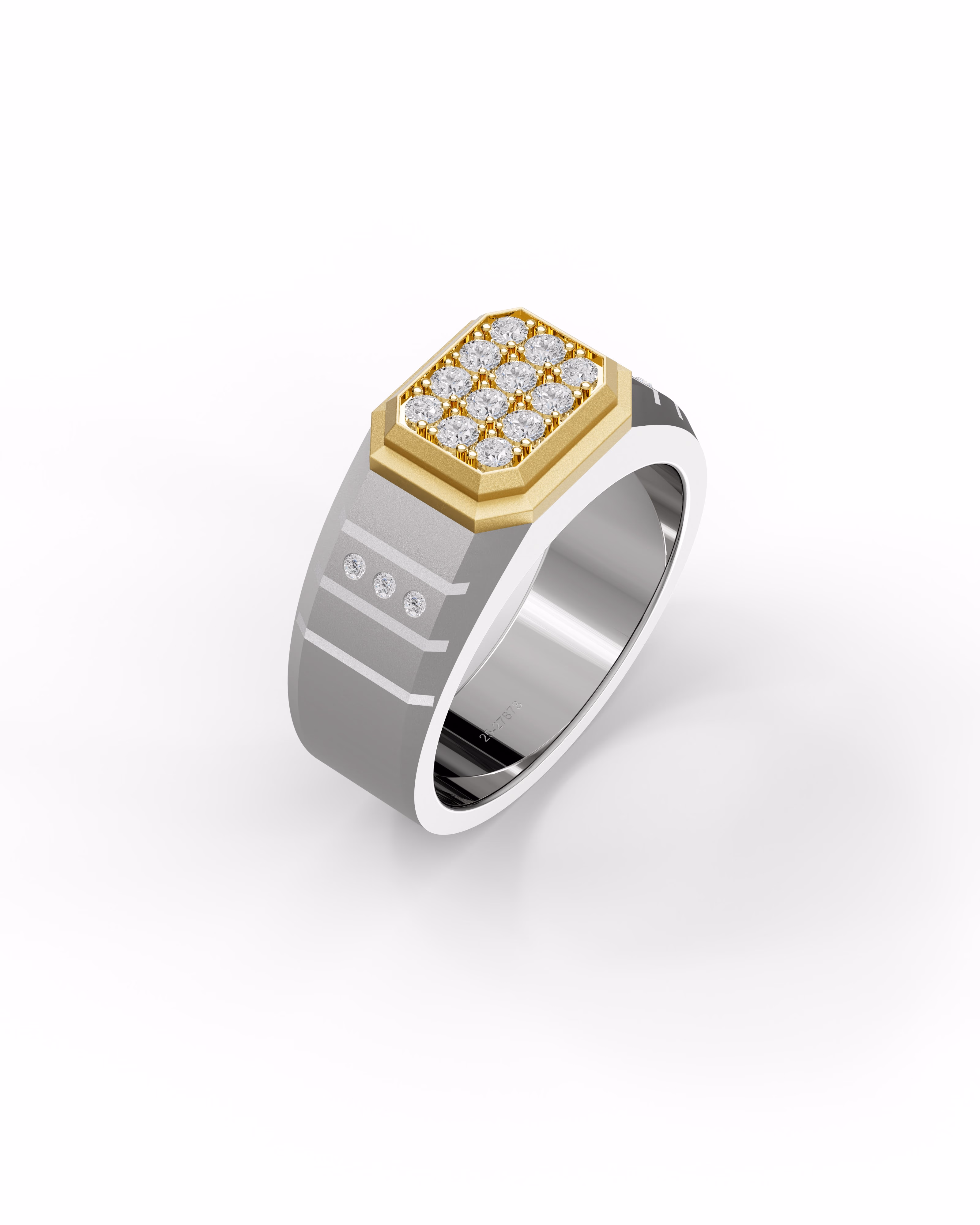 Men's Silver Titanium Ring with Matte Finish