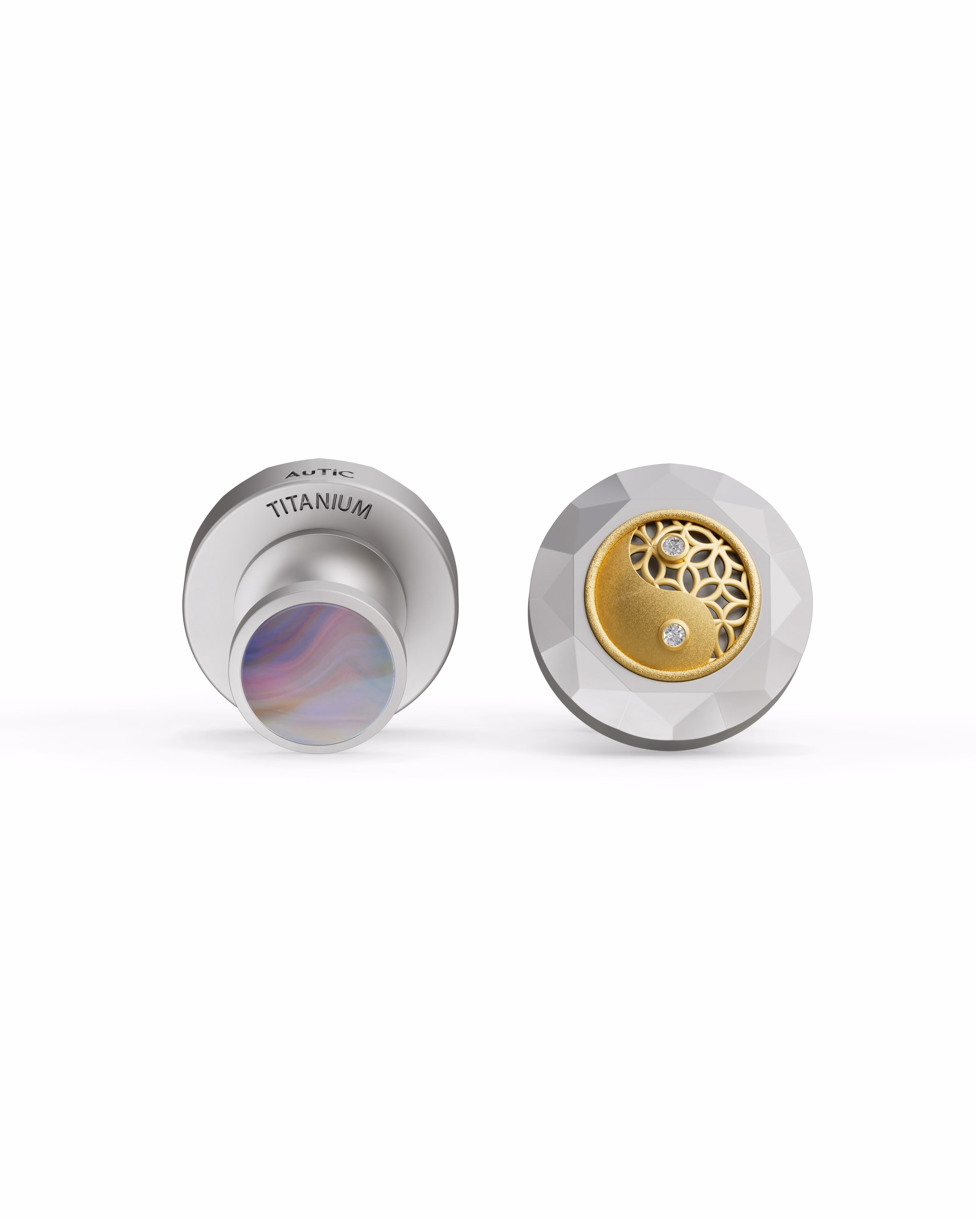 Men's  Silver Titanium Cufflink with Matte Finish