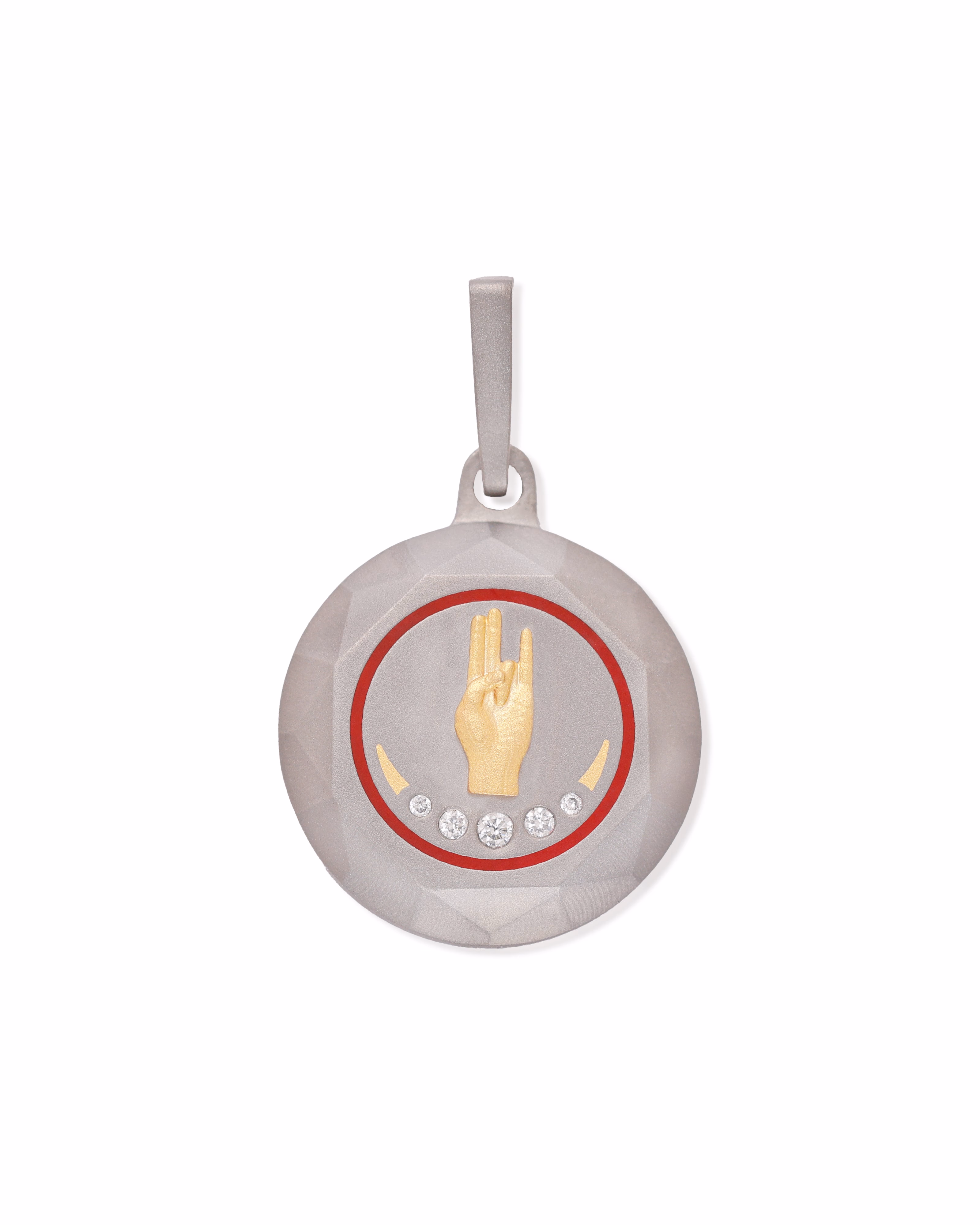 Unisex Silver Titanium Pendant with Matte Finish