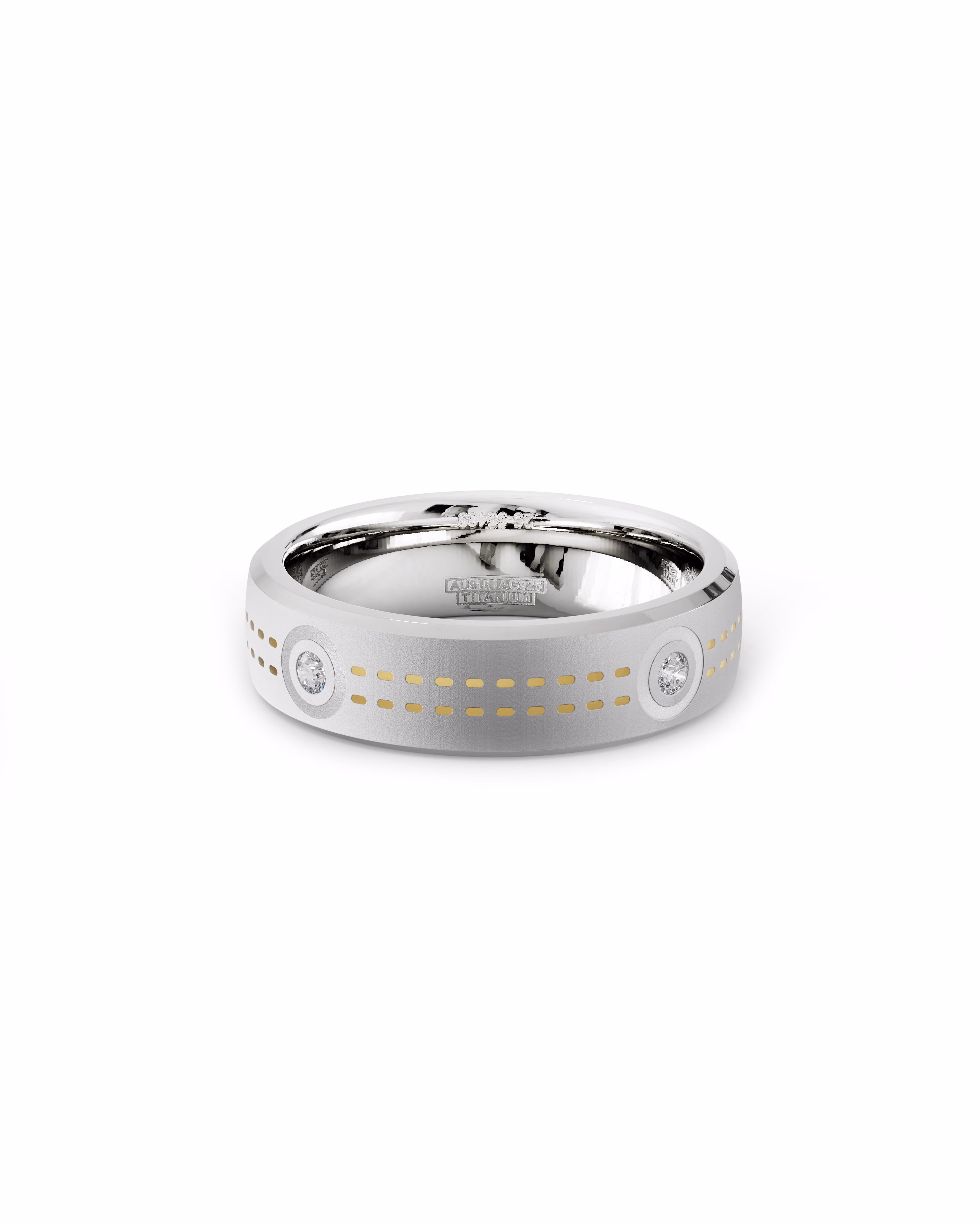Mens's Silver Titanium Ring with Matte Finish