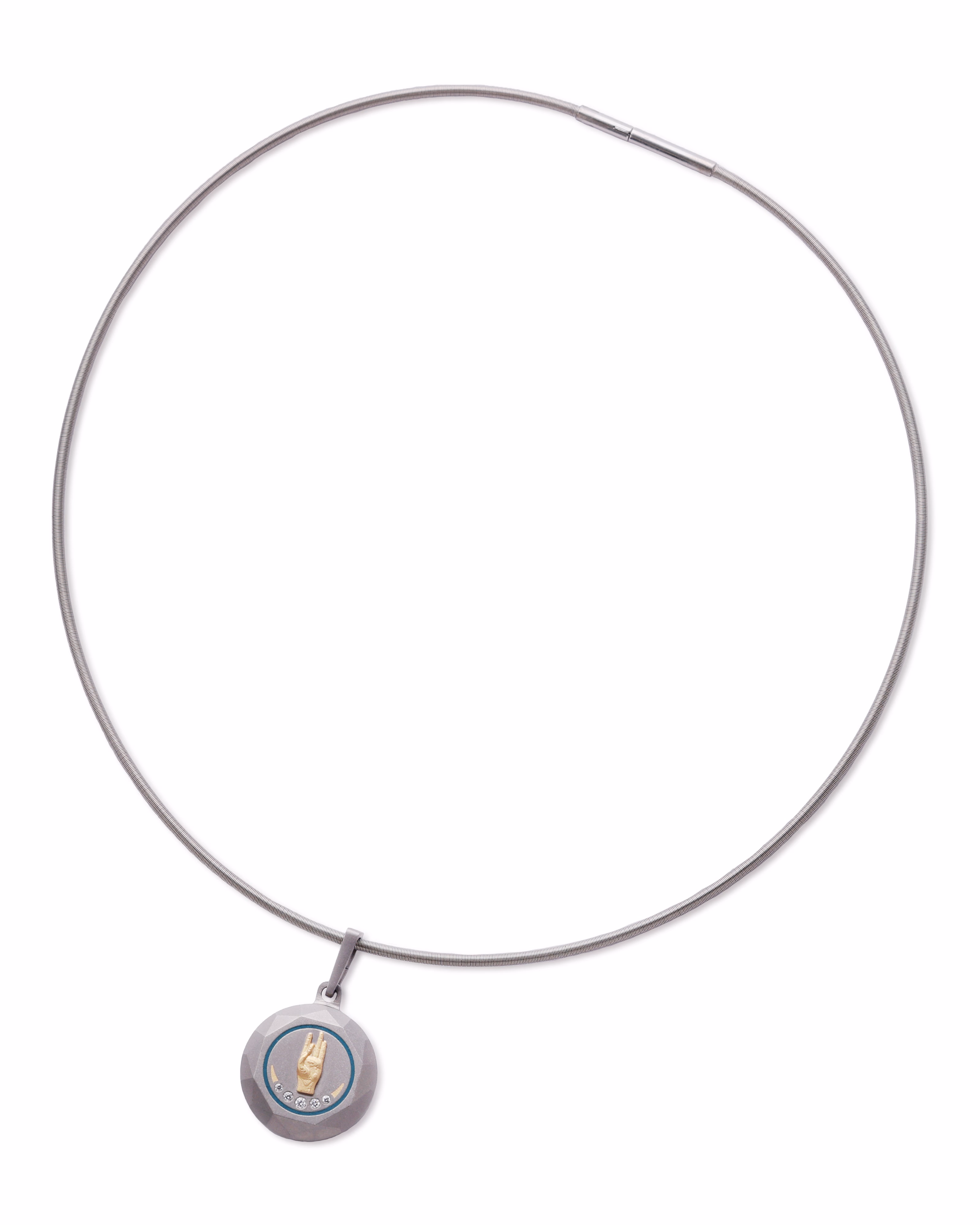 Unisex Silver Titanium Pendant with Matte Finish