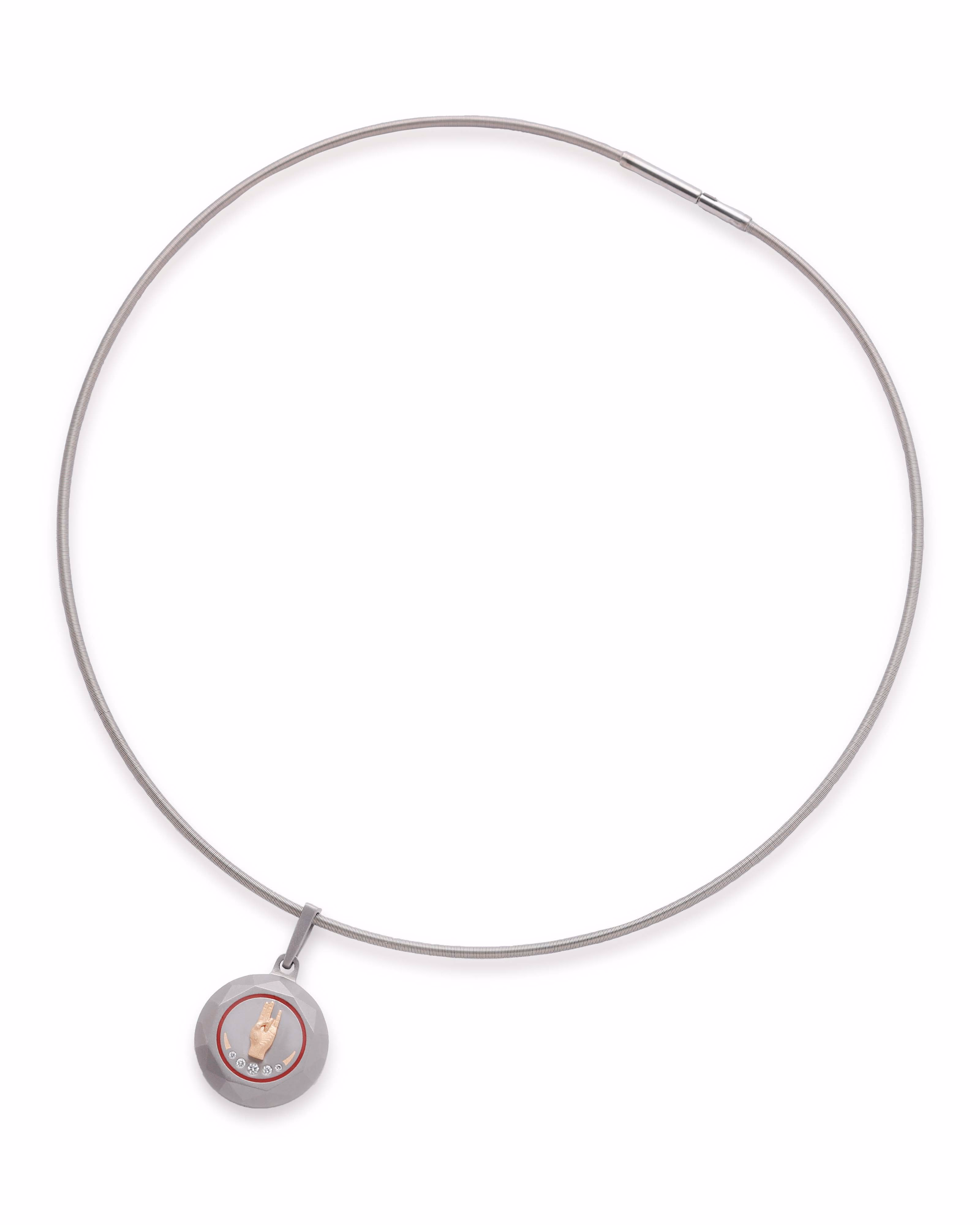 Unisex Silver Titanium Pendant with Matte Finish