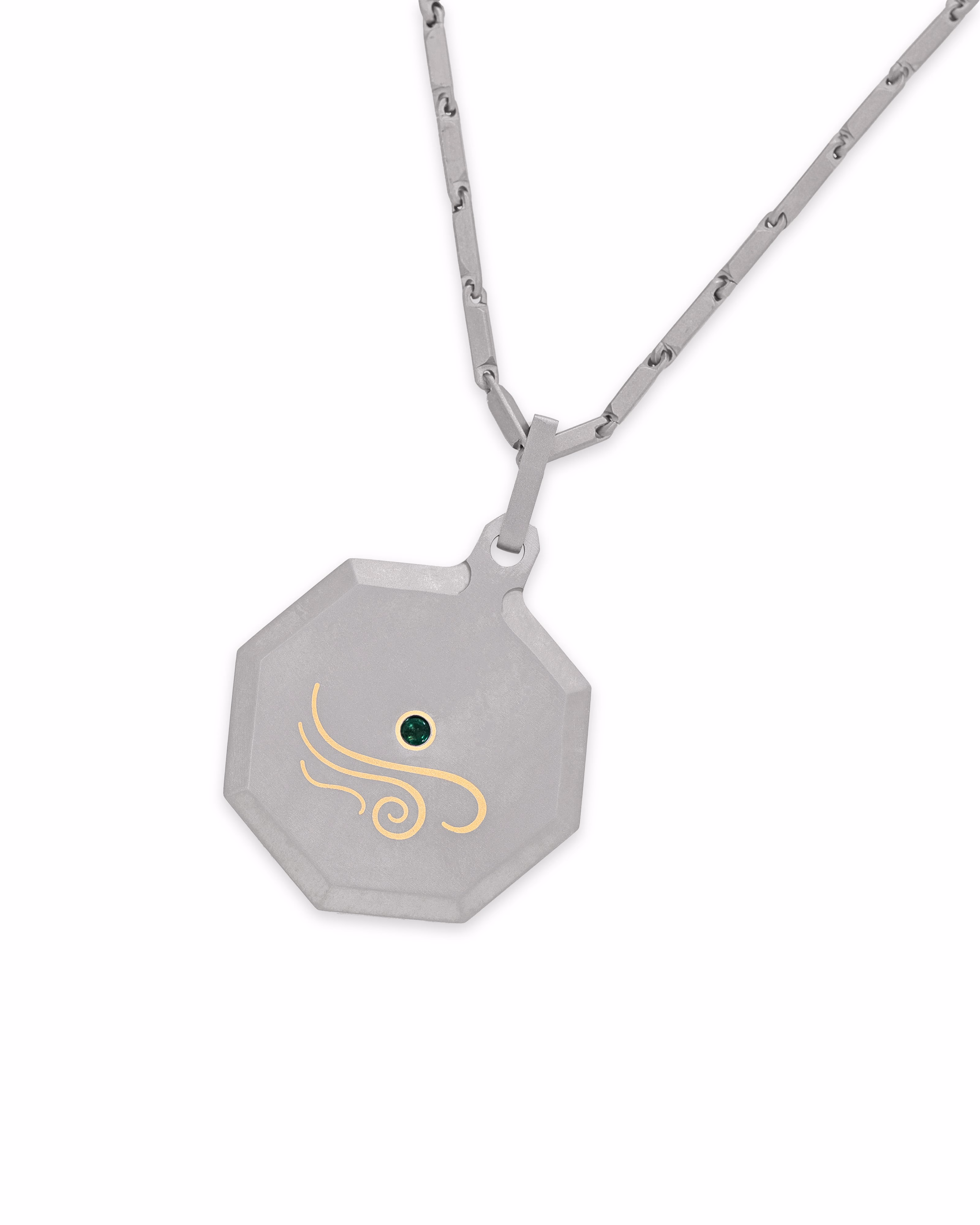 Gemini – Titanium Zodiac Pendant.