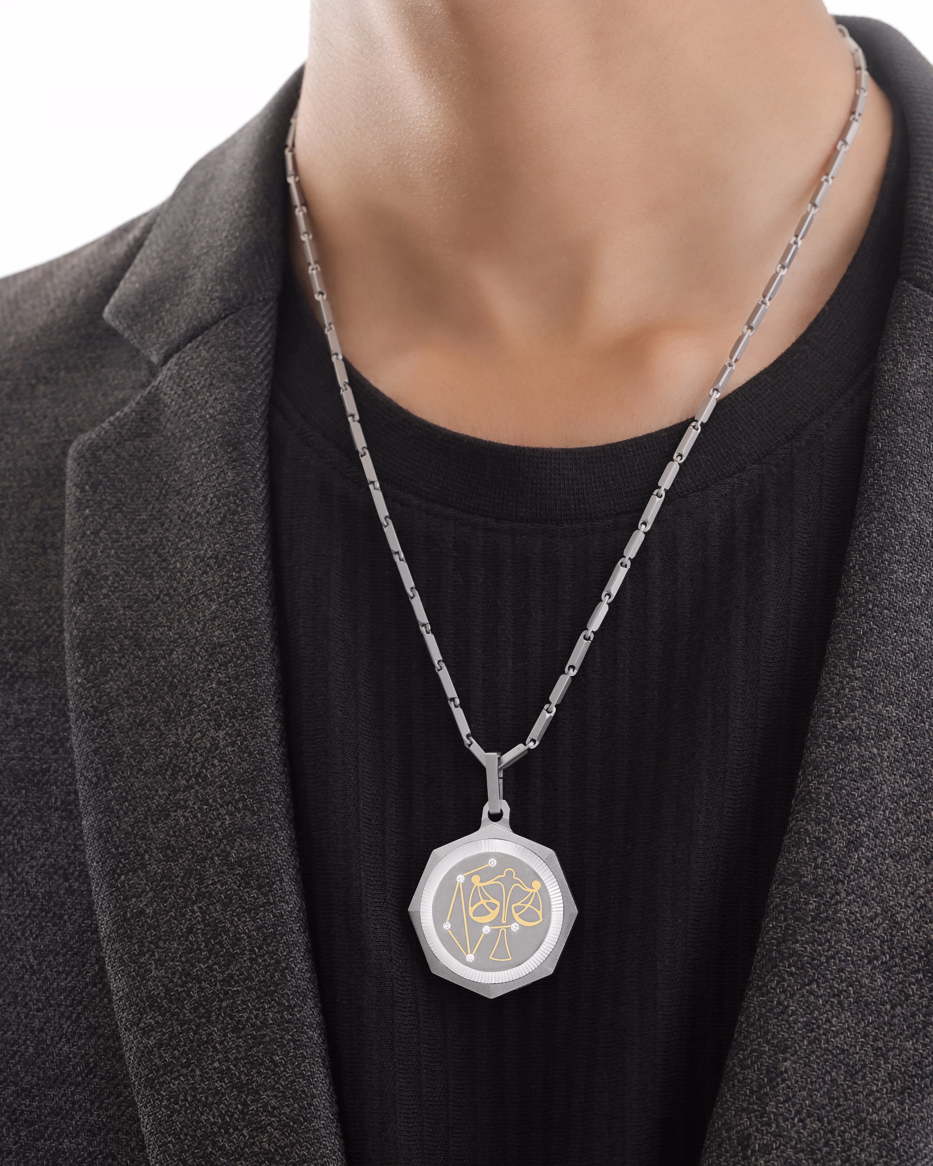 Libra – Titanium Zodiac Pendant.