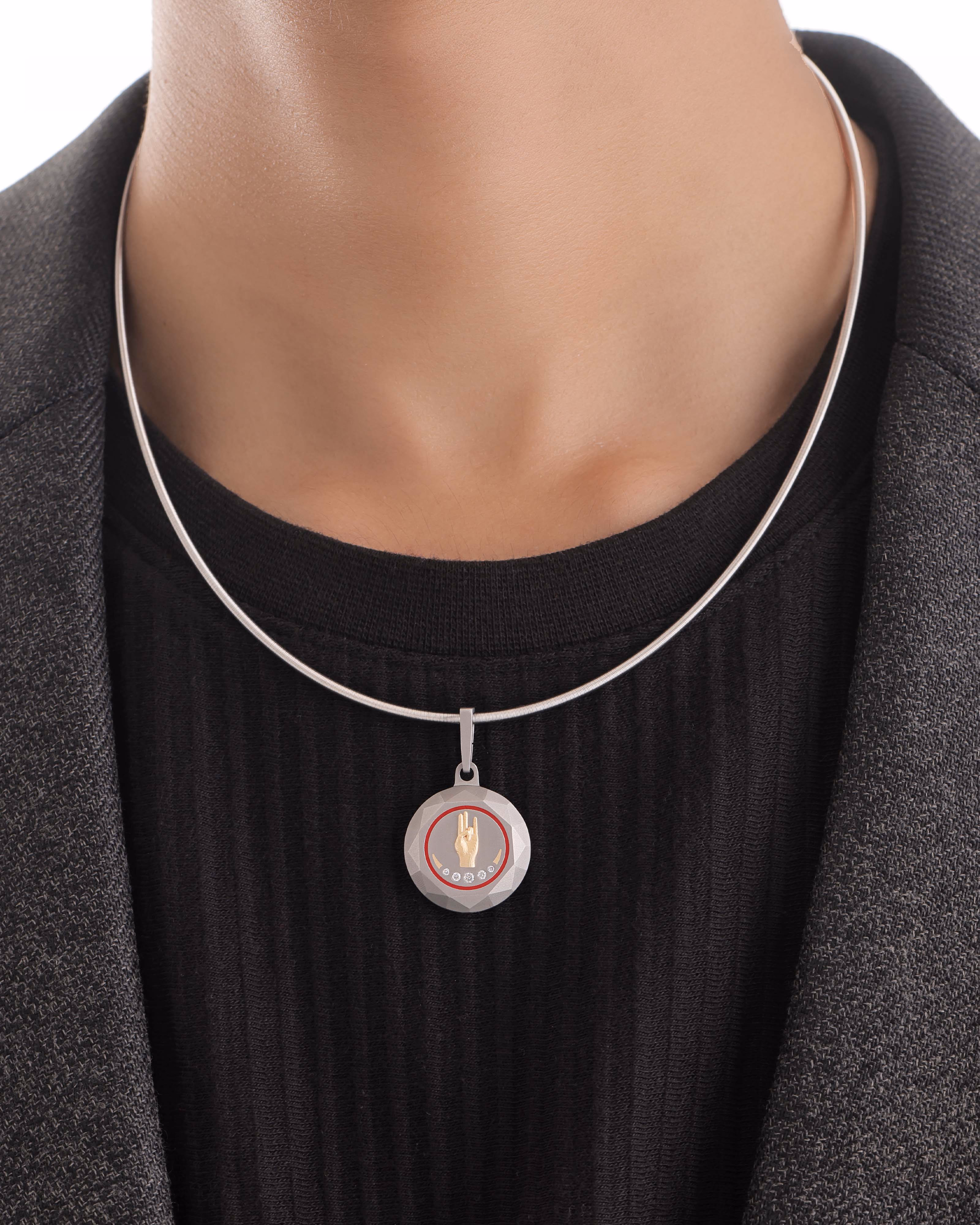 Unisex  Silver Titanium Pendant with Matte Finish
