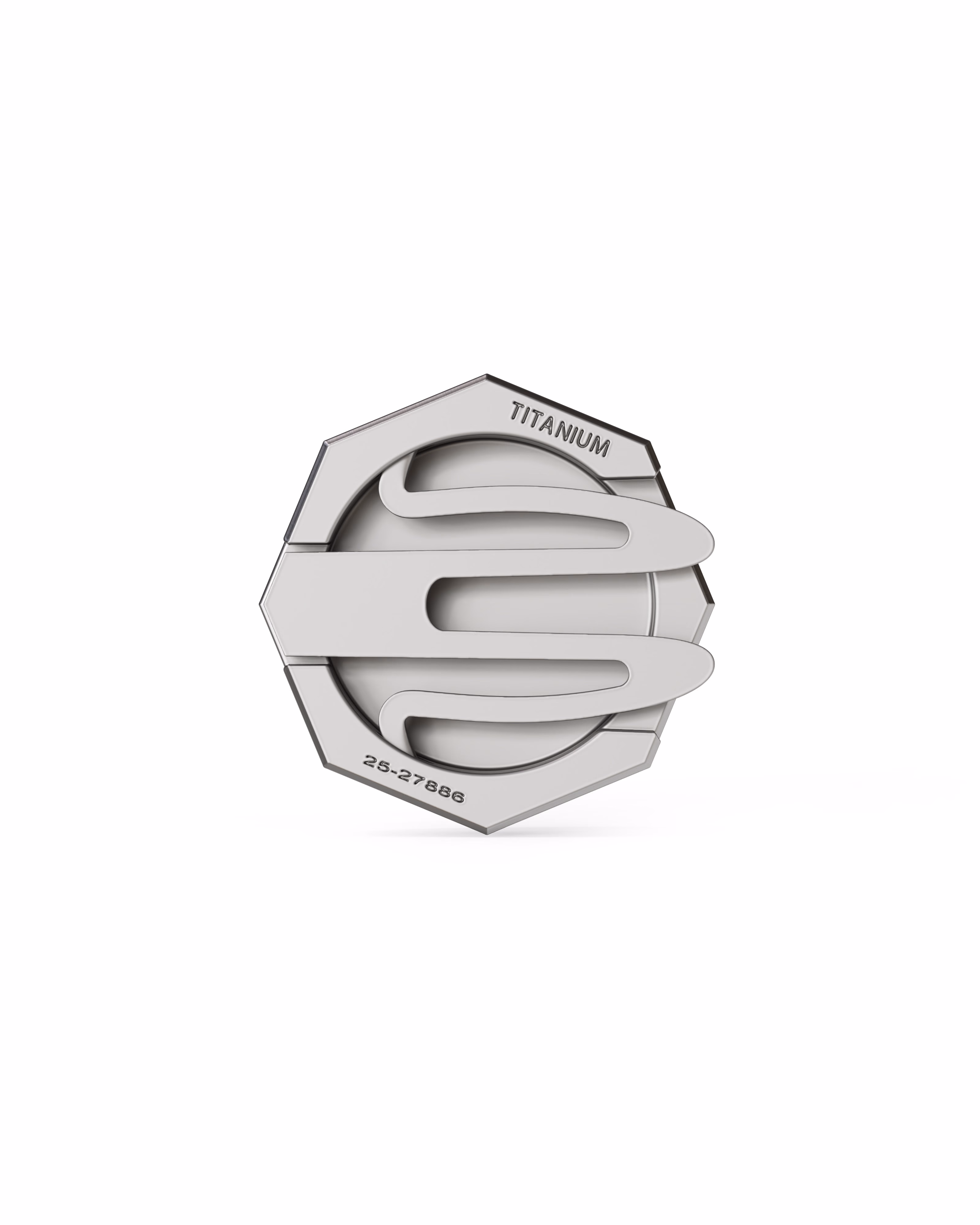 Men's  Silver Titanium Button Cover with Matte Finish