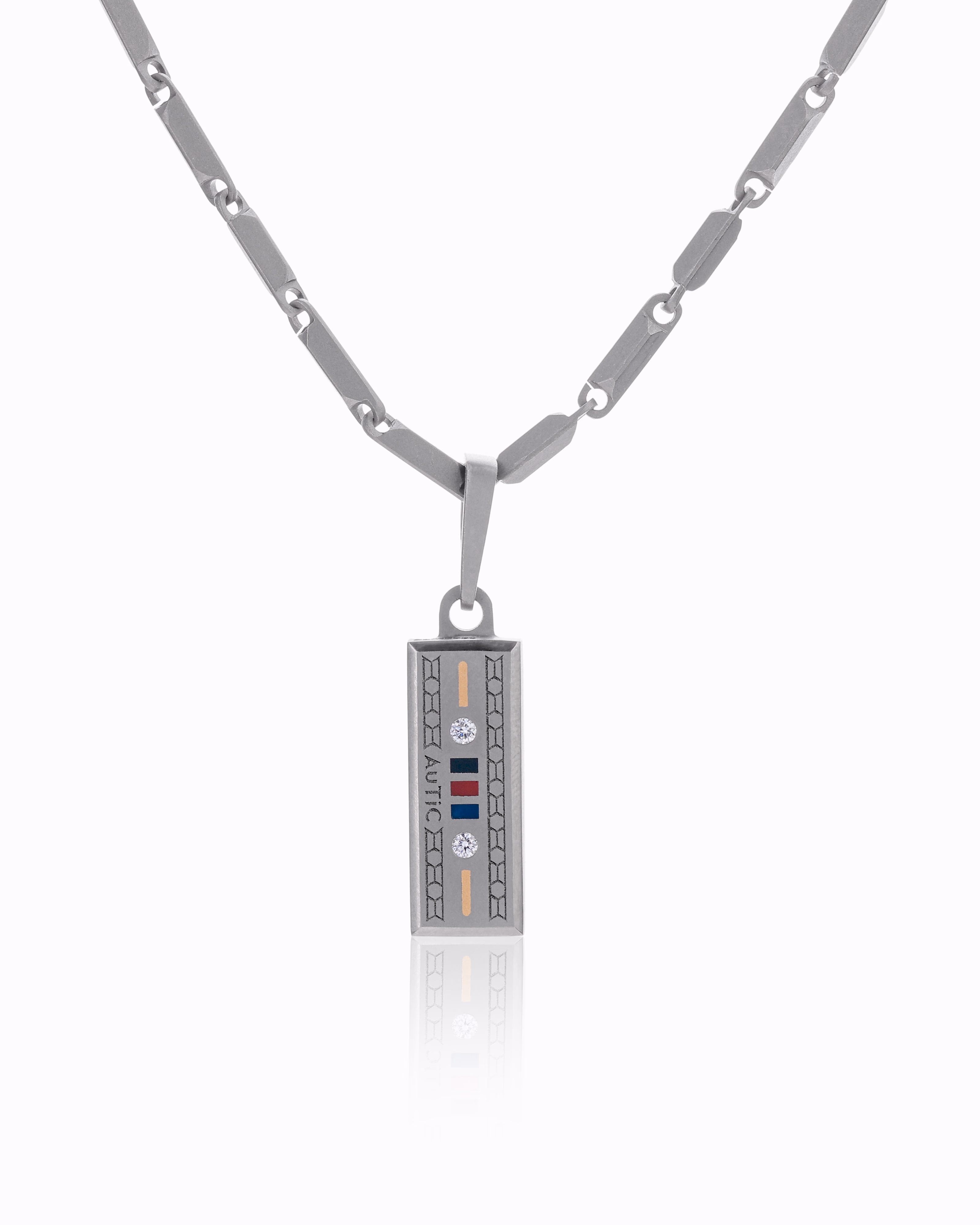 Mens's Silver Titanium Pendant with Matte Finish