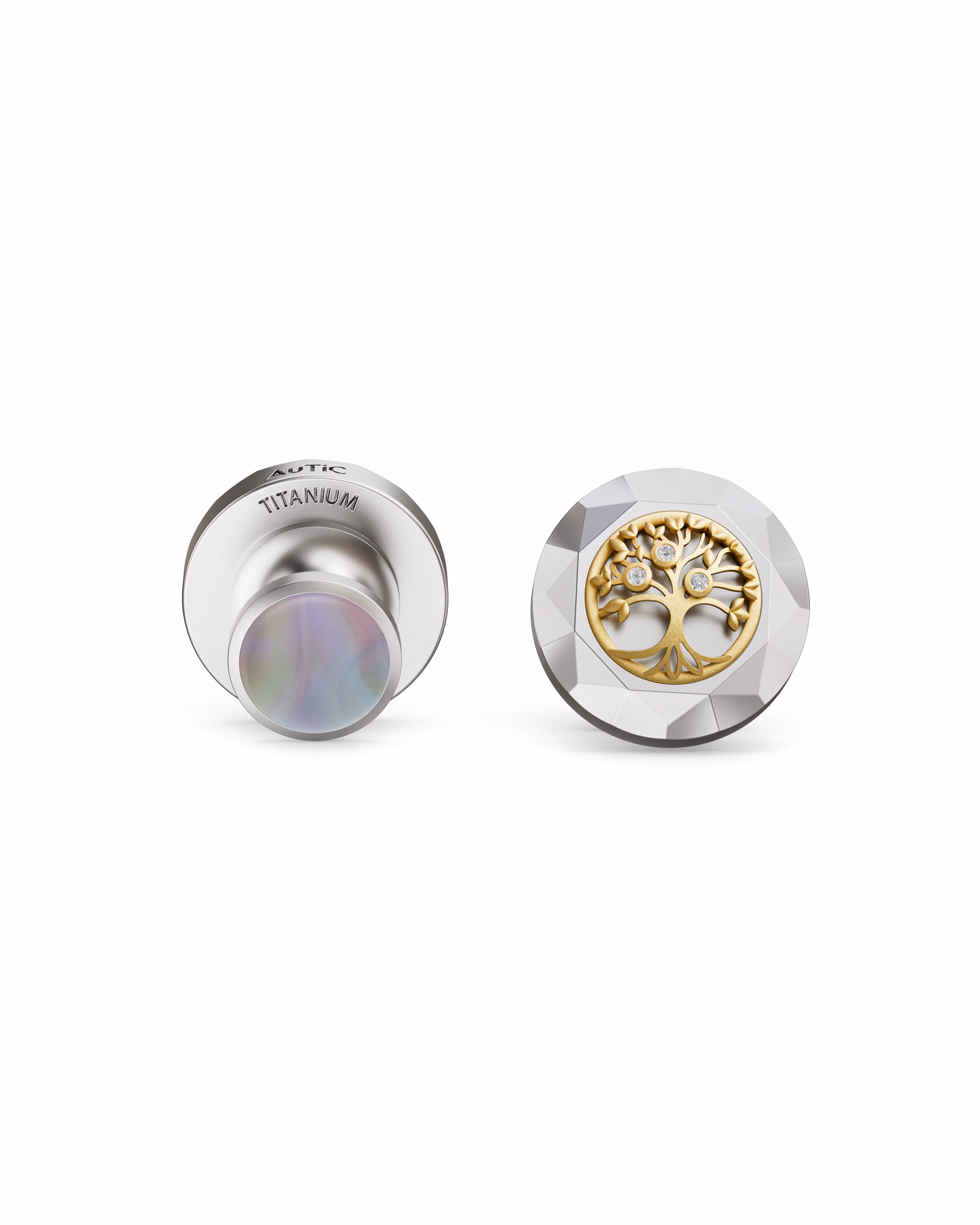 Men's  Silver Titanium Cuffllink with Matte Finish