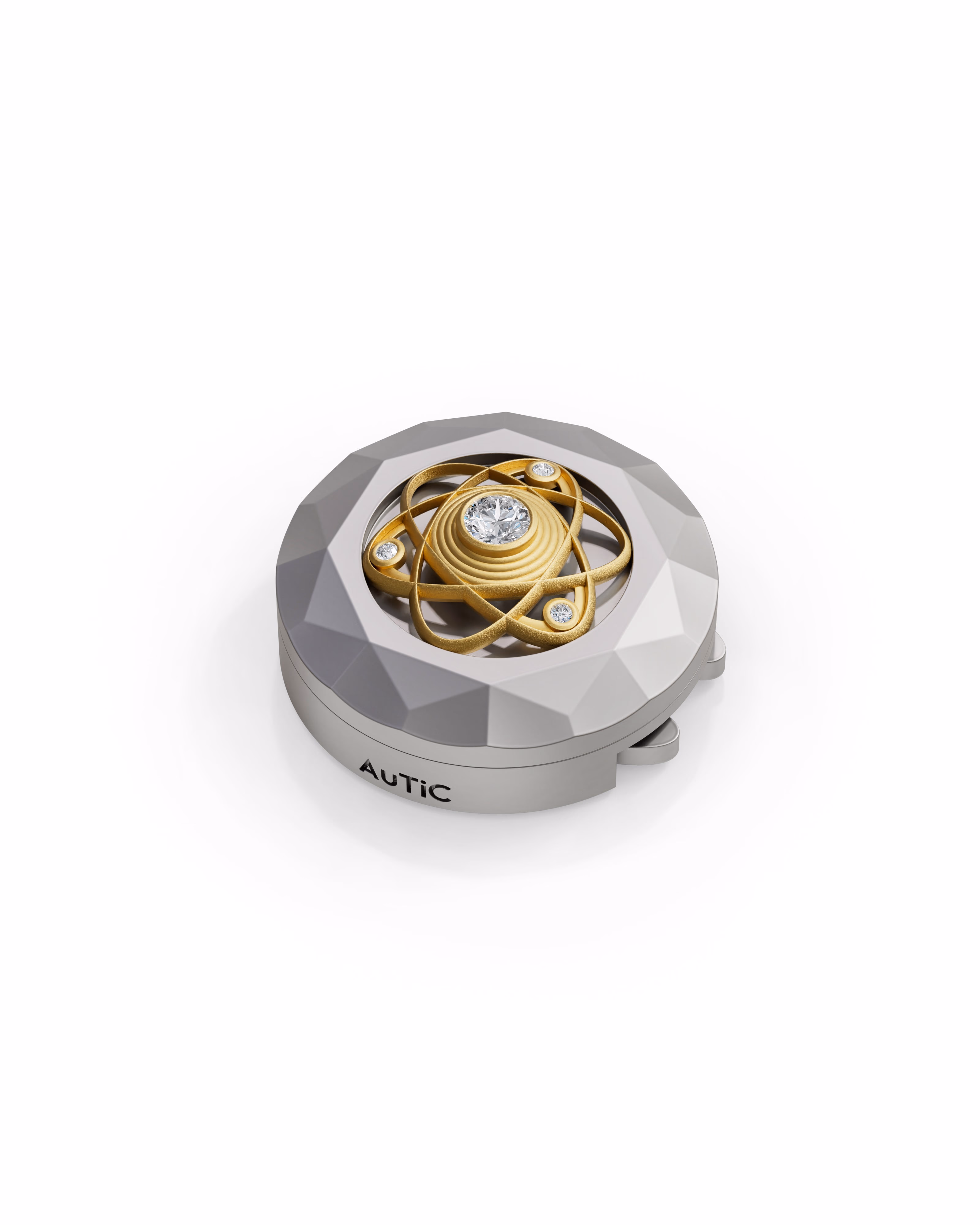 Men's Silver Titanium Button Cover with Matte Finish