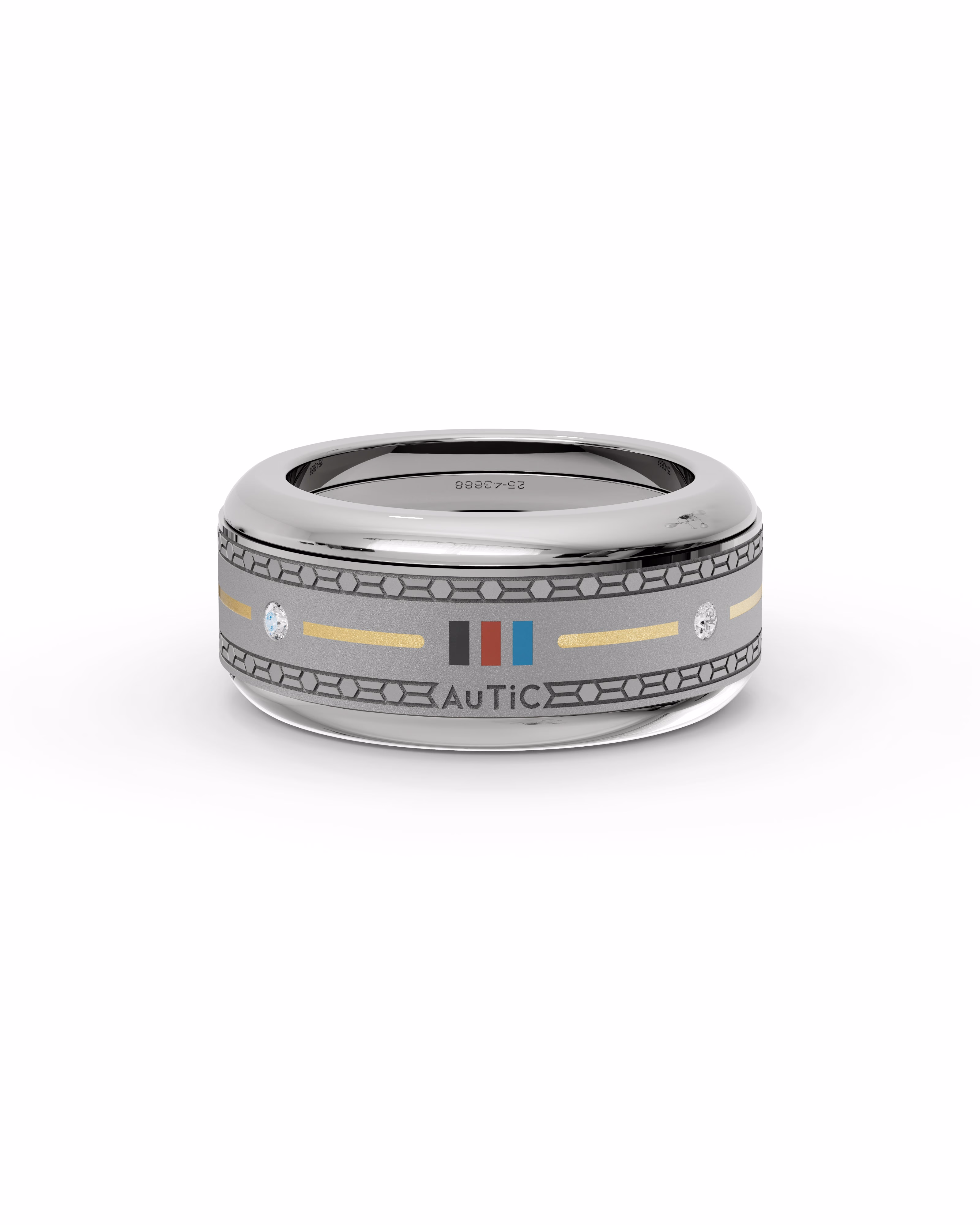 Mens's Silver Titanium Ring with Matte Finish