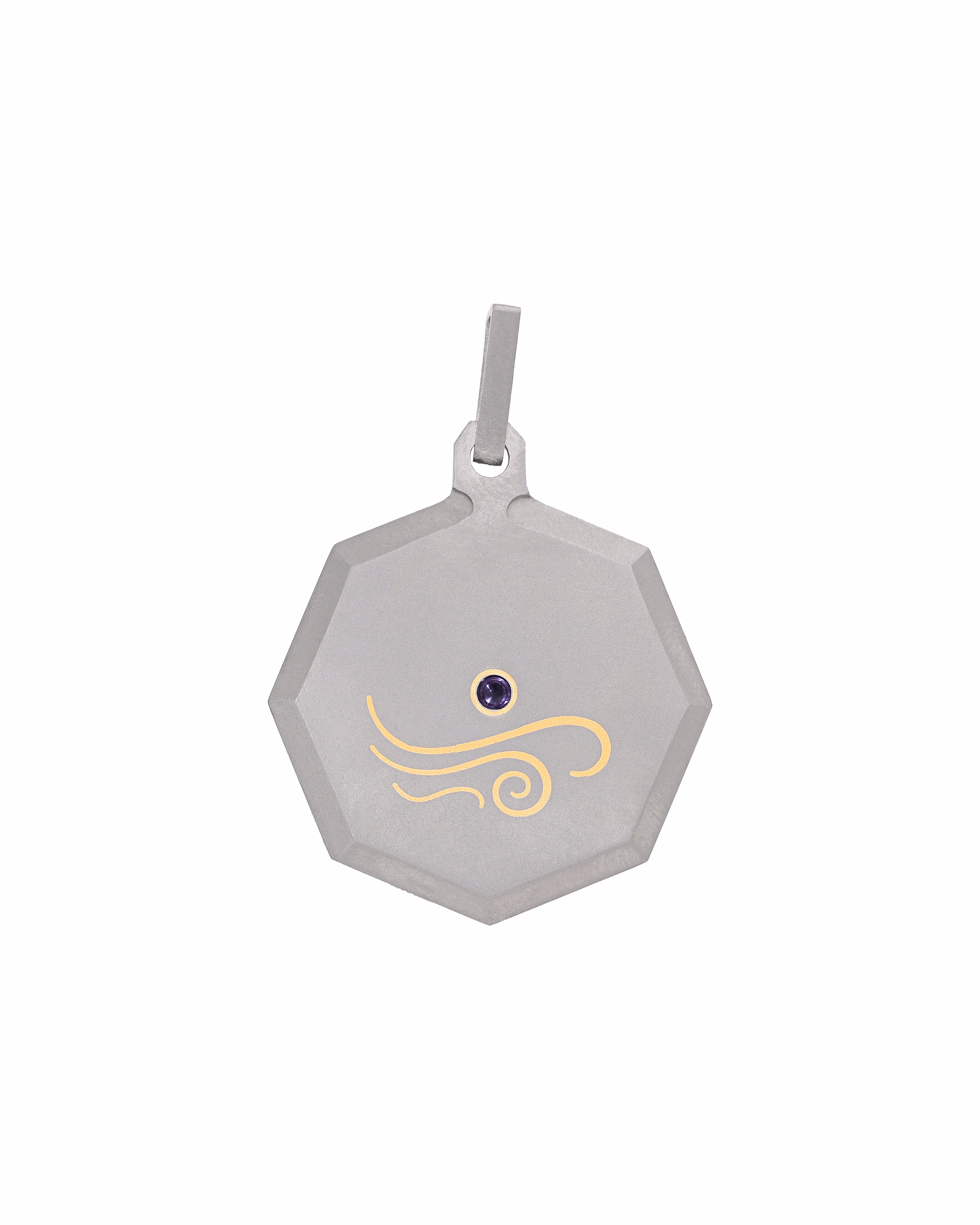 Aquarius – Titanium Zodiac Pendant.