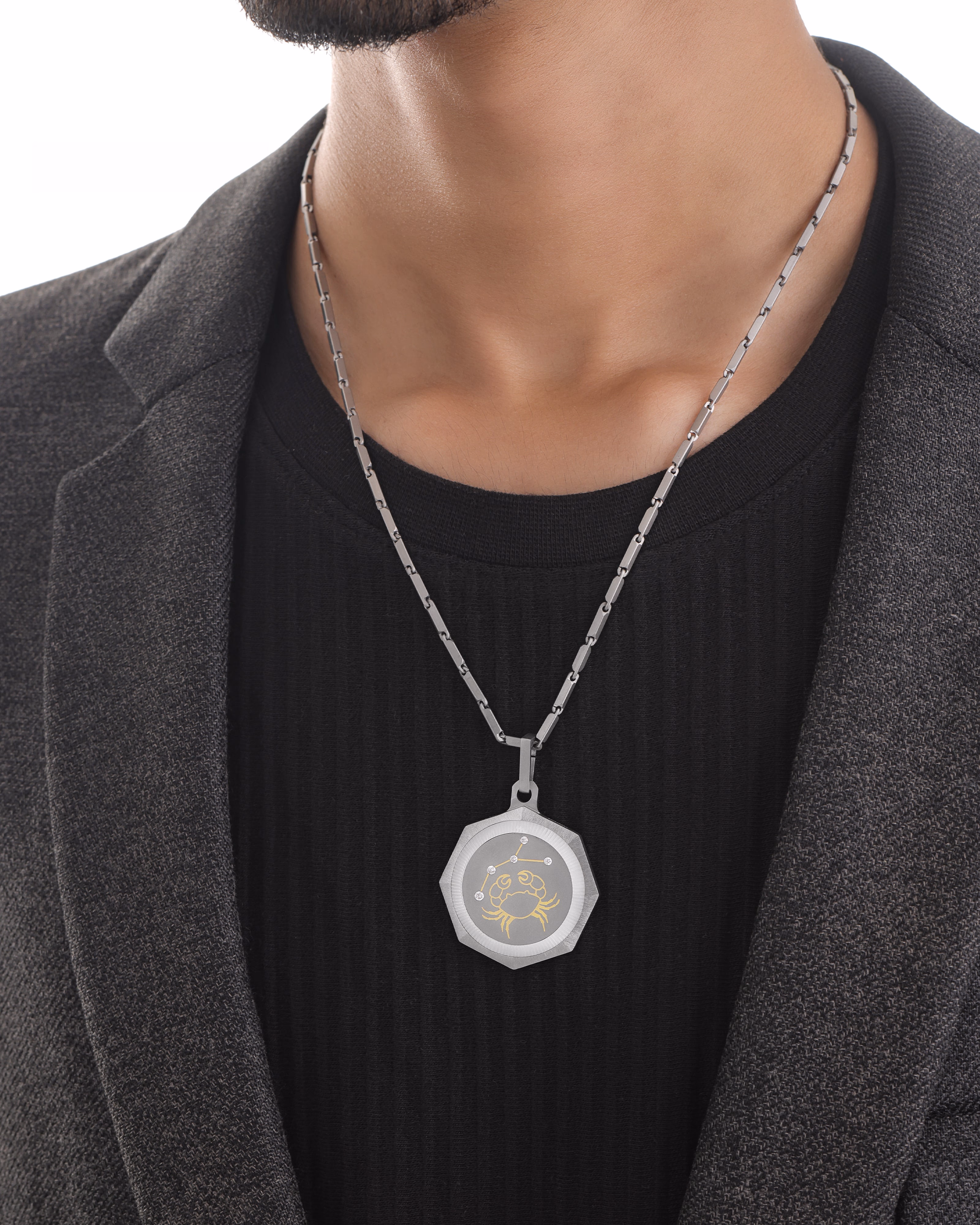 Cancer – Titanium Zodiac Pendant.