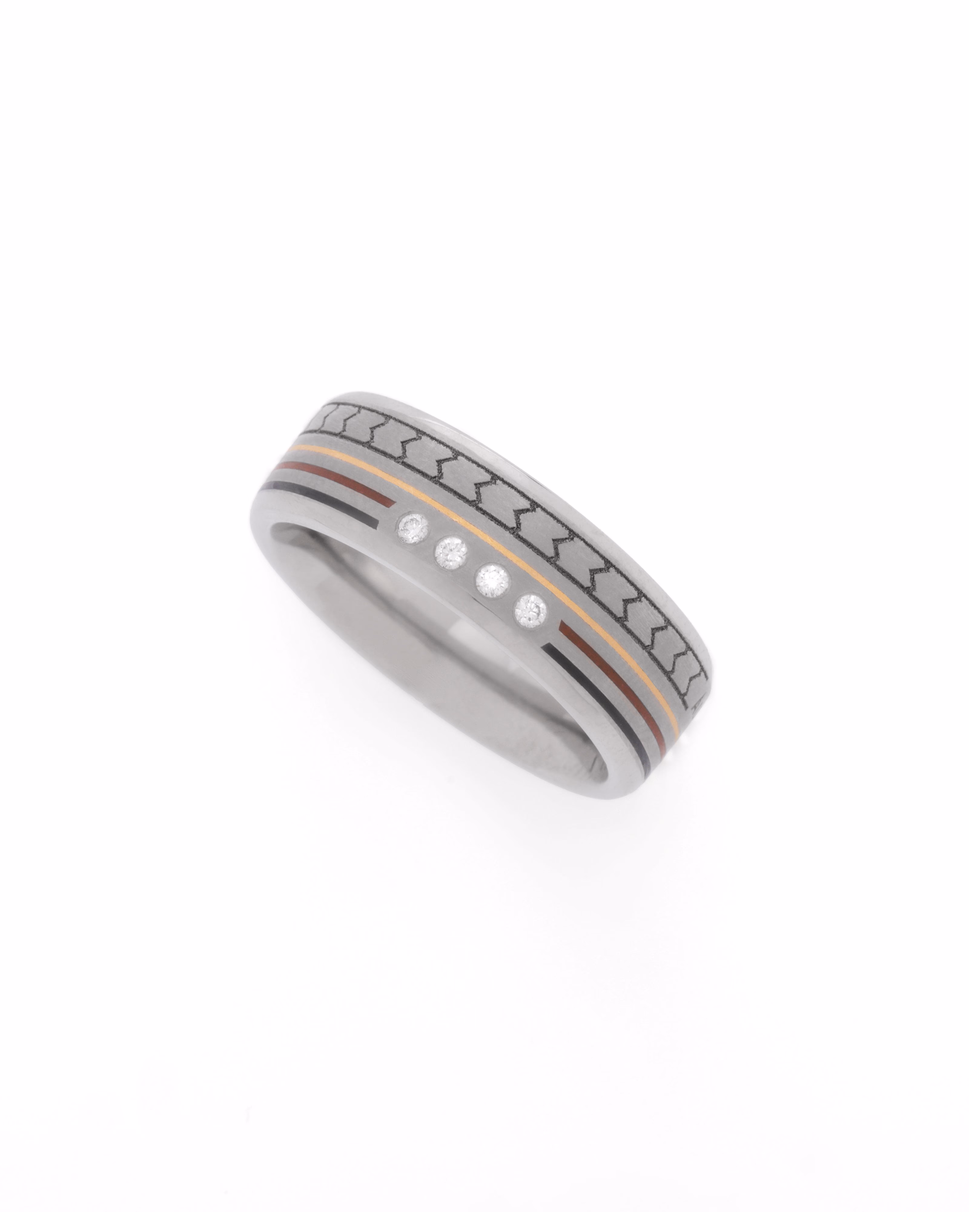 Mens's Silver Titanium Ring with Matte Finish